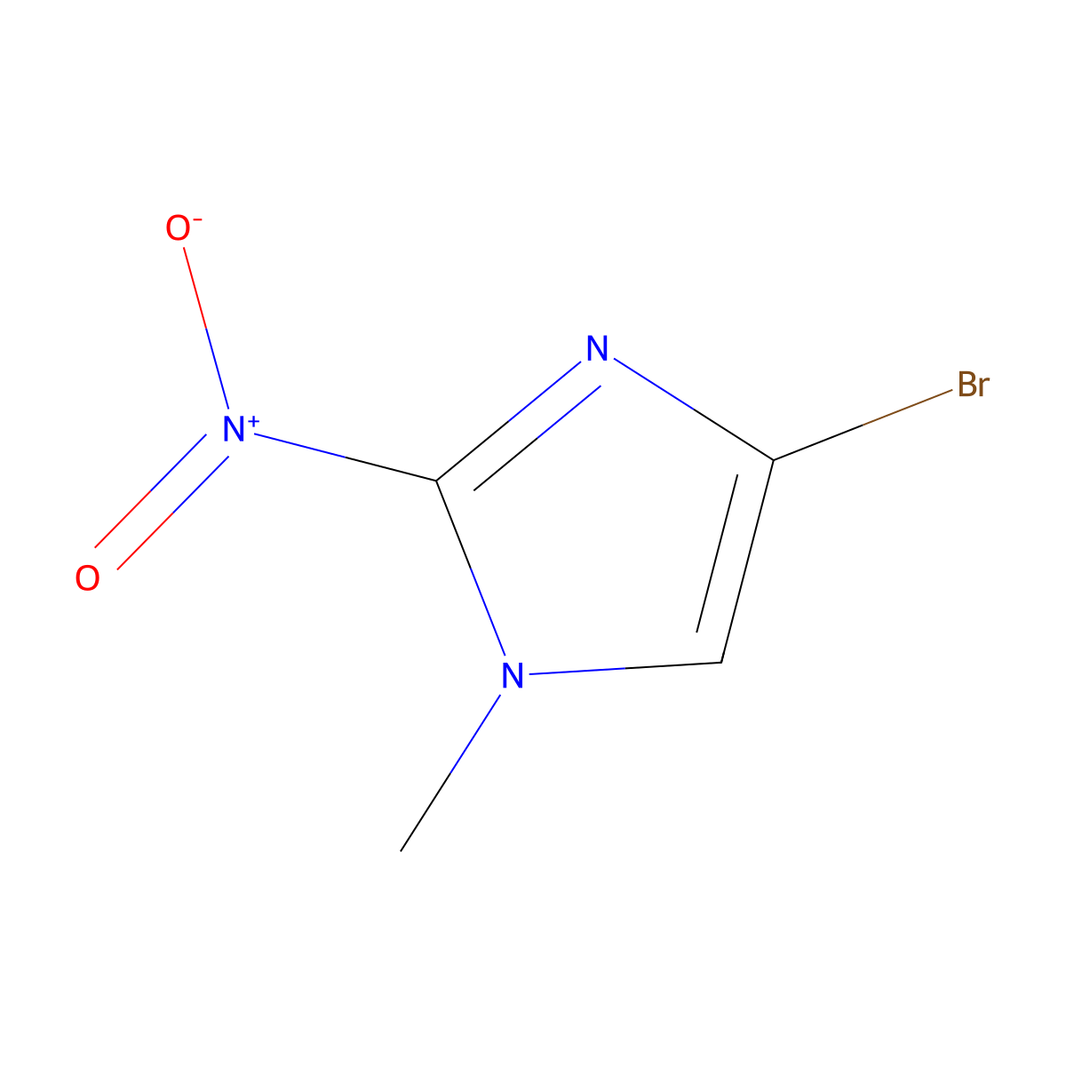 4-Bromo-1-methyl-2-nitro-1H-imidazole molecular structure, CAS 121816-79-3