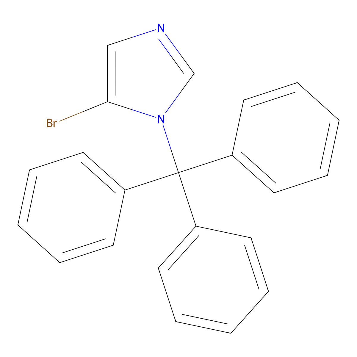 5-Bromo-1-trityl-1H-imidazole molecular structure, CAS 121816-82-8