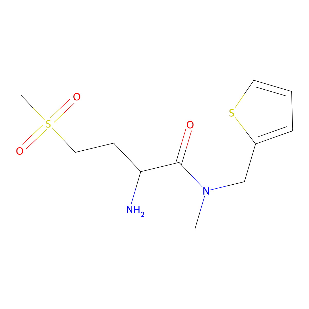 2-Amino-4-methanesulfonyl-N-methyl-N-(thiophen-2-ylmethyl)butanamide molecular structure, CAS 1218160-64-5