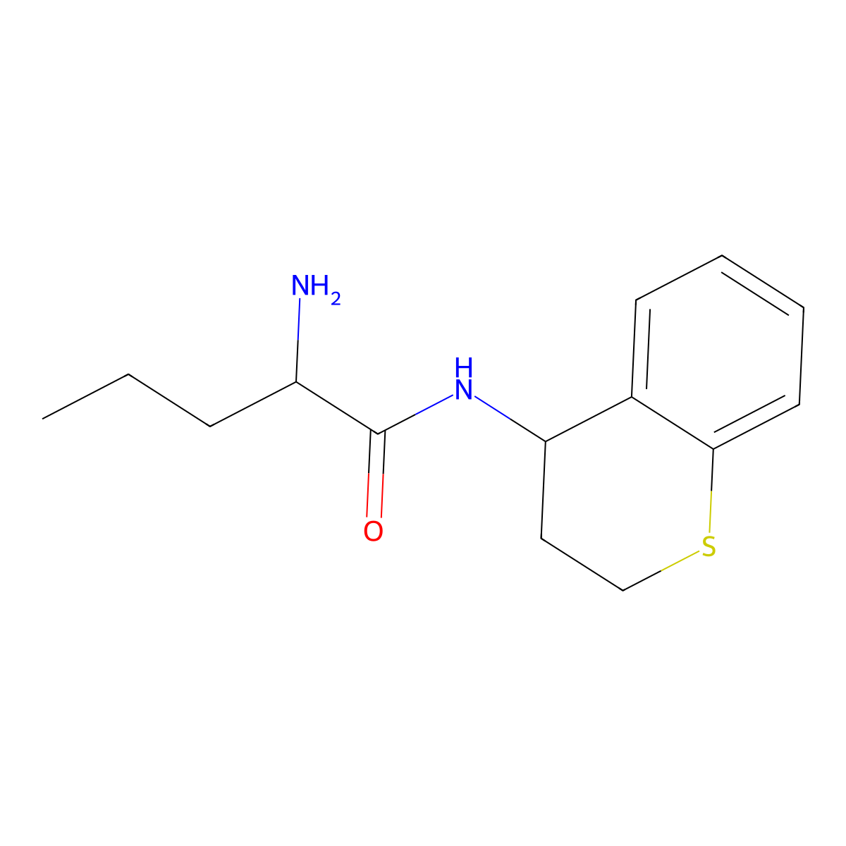 2-Amino-N-(3,4-dihydro-2H-1-benzothiopyran-4-YL)pentanamide molecular structure, CAS 1218161-83-1