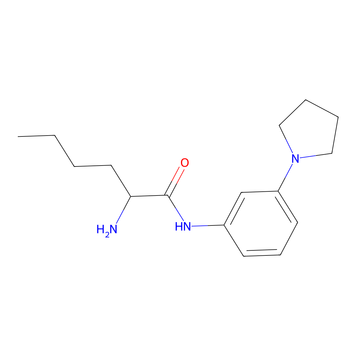 2-amino-N-[3-(pyrrolidin-1-yl)phenyl]hexanamide molecular structure, CAS 1218166-69-8