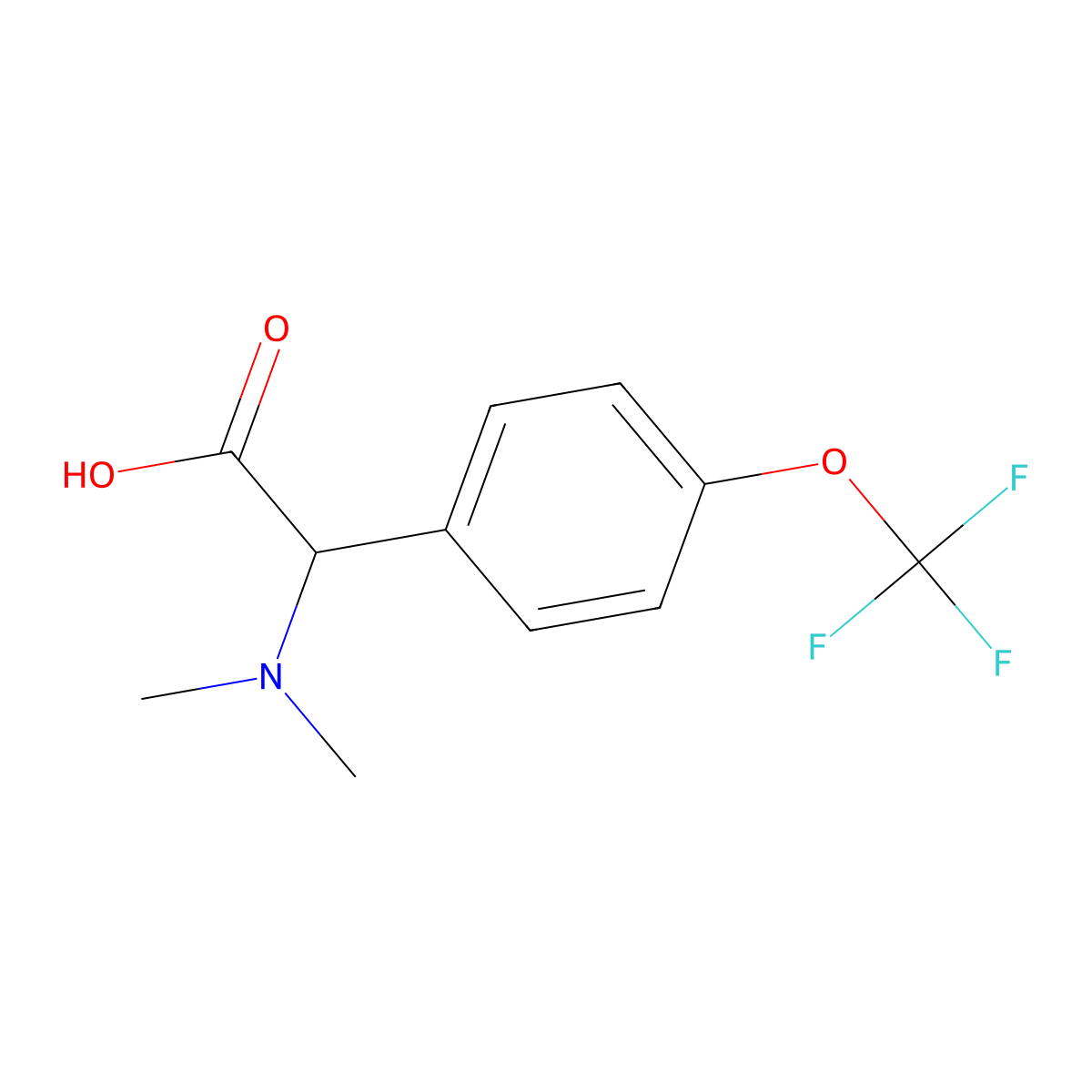 2-(Dimethylamino)-2-(4-(trifluoromethoxy)phenyl)acetic acid molecular structure, CAS 1218168-23-0