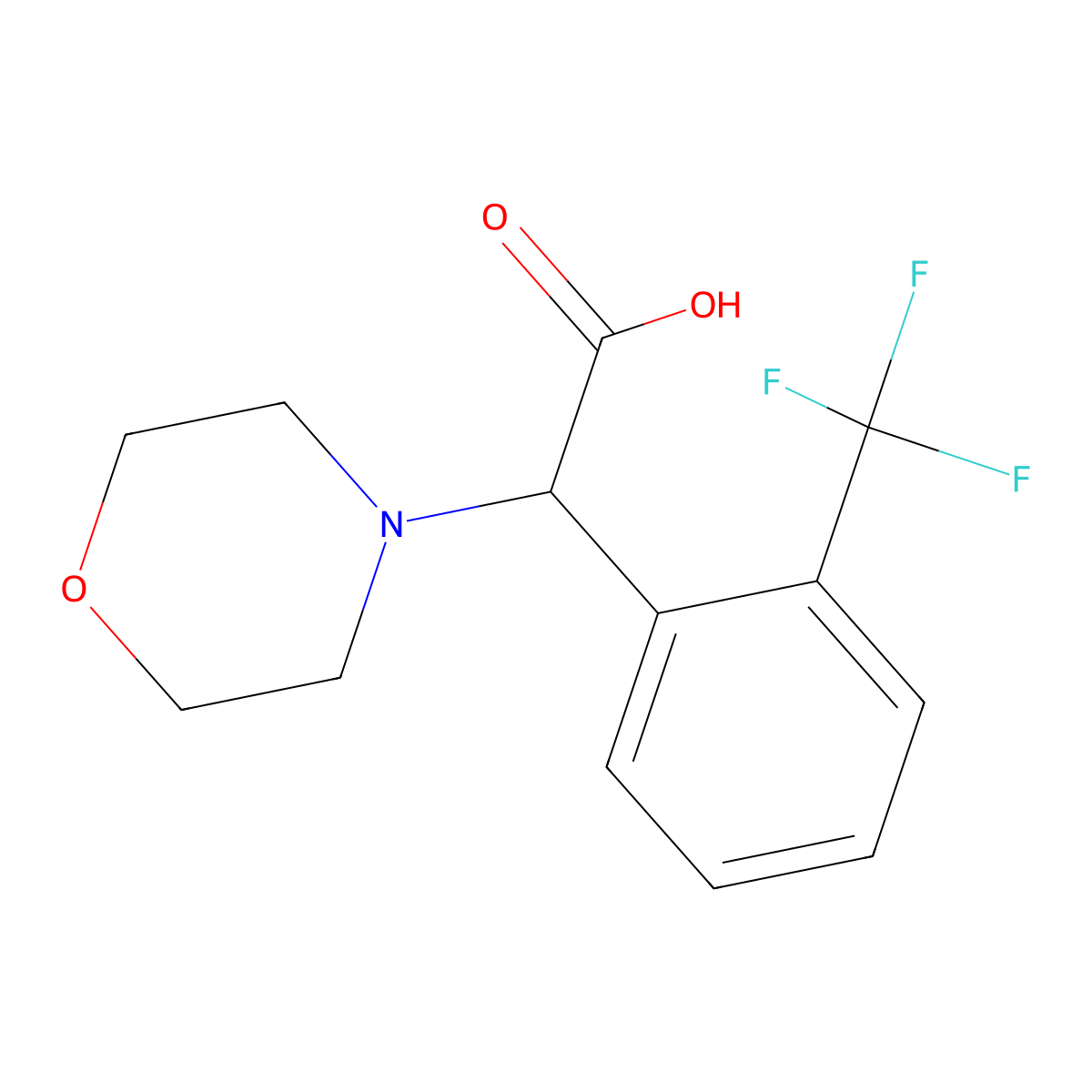 2-Morpholino-2-(2-(trifluoromethyl)phenyl)acetic acid molecular structure, CAS 1218171-15-3