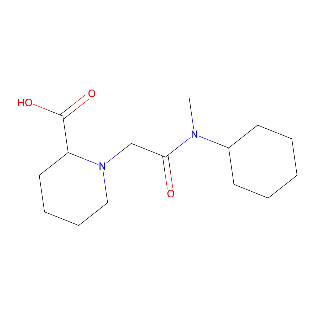 1-{[Cyclohexyl(methyl)carbamoyl]methyl}piperidine-2-carboxylic acid molecular structure, CAS 1218172-07-6