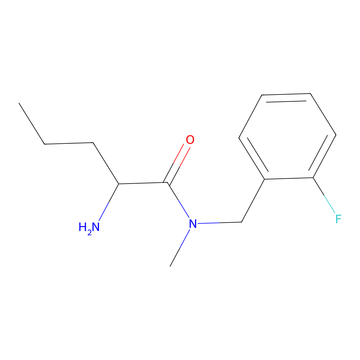 2-amino-N-[(2-fluorophenyl)methyl]-N-methylpentanamide molecular structure, CAS 1218172-99-6