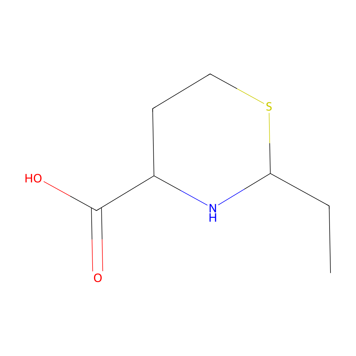 2-Ethyl-1,3-thiazinane-4-carboxylic acid molecular structure, CAS 1218178-88-1