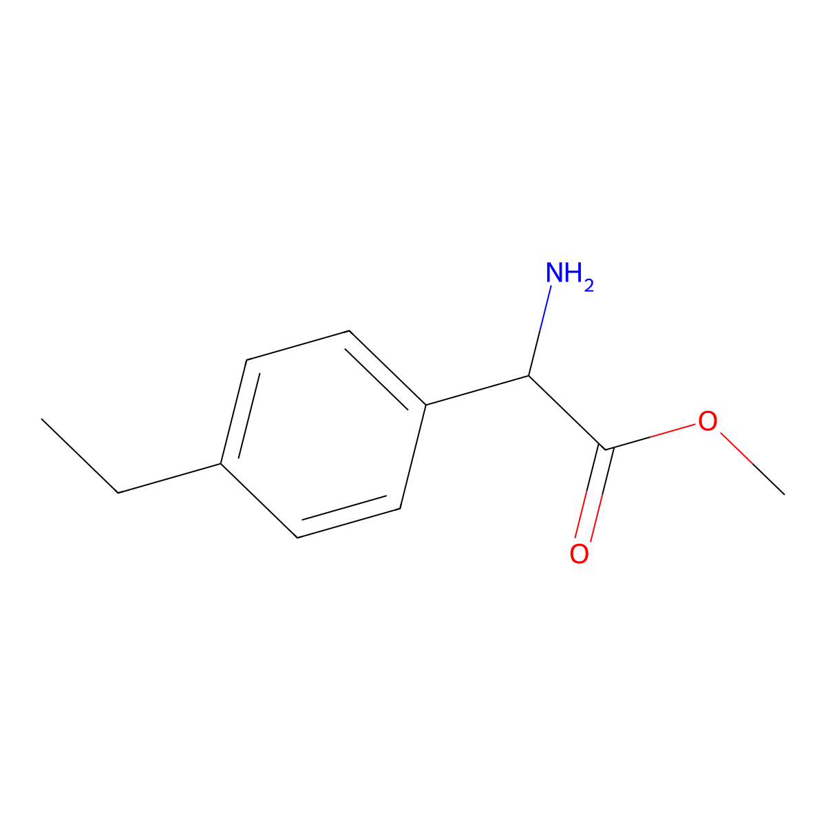 Methyl 2-amino-2-(4-ethylphenyl)acetate molecular structure, CAS 1218179-18-0