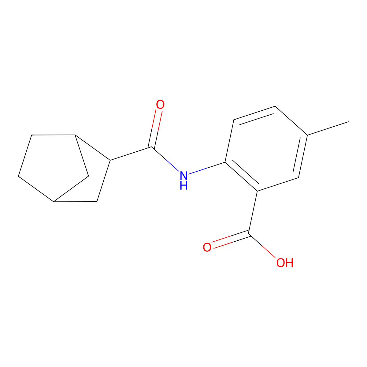 2-{Bicyclo[2.2.1]heptane-2-amido}-5-methylbenzoic acid molecular structure, CAS 1218179-30-6