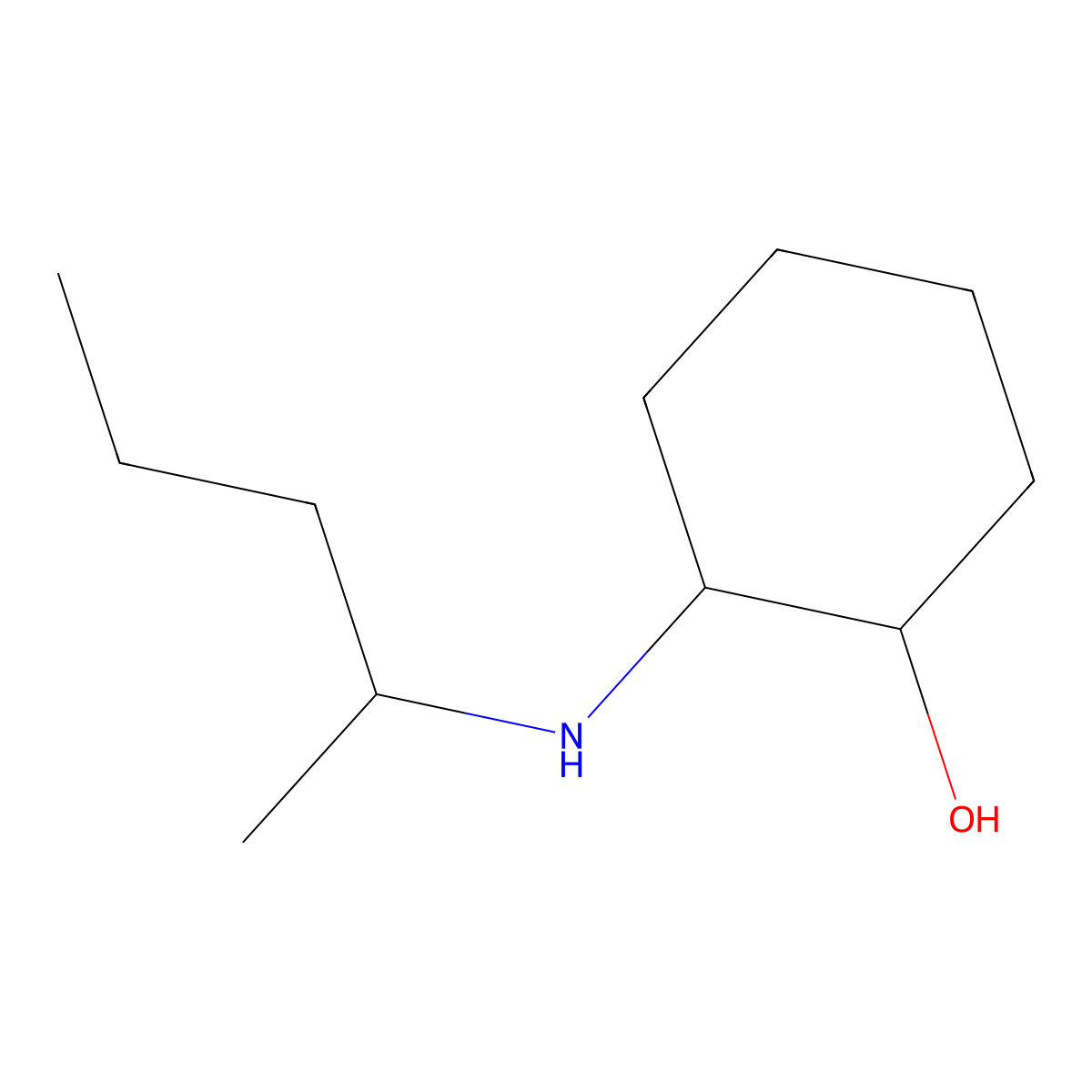 2-[(Pentan-2-yl)amino]cyclohexan-1-ol molecular structure, CAS 1218181-31-7
