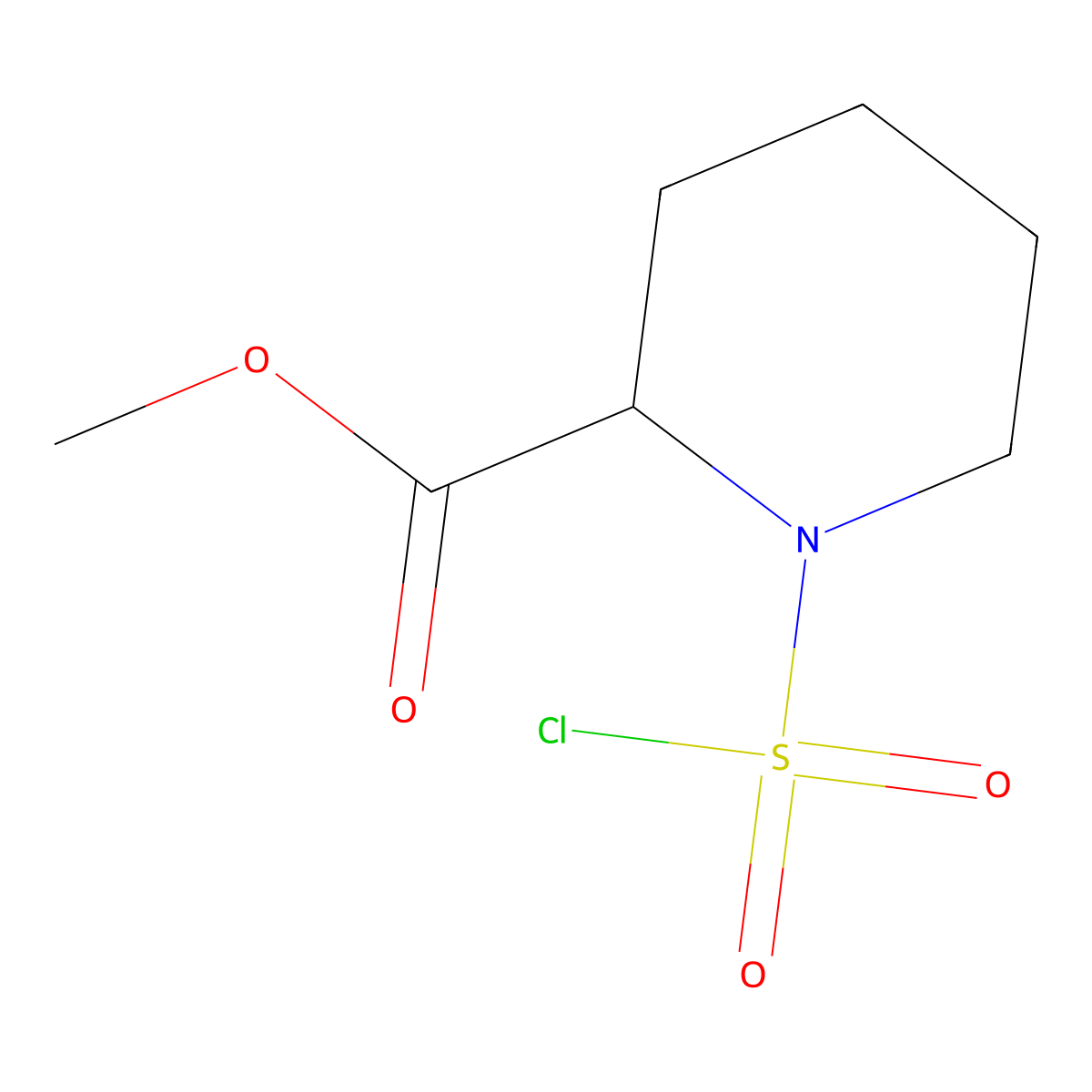 Methyl 1-(chlorosulfonyl)piperidine-2-carboxylate molecular structure, CAS 1218185-19-3