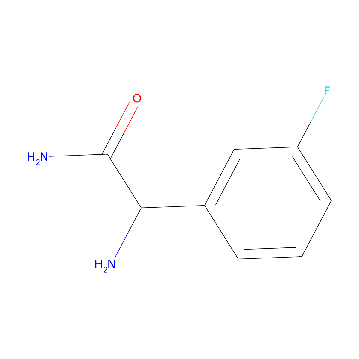 2-Amino-2-(3-fluorophenyl)acetamide molecular structure, CAS 1218186-51-6