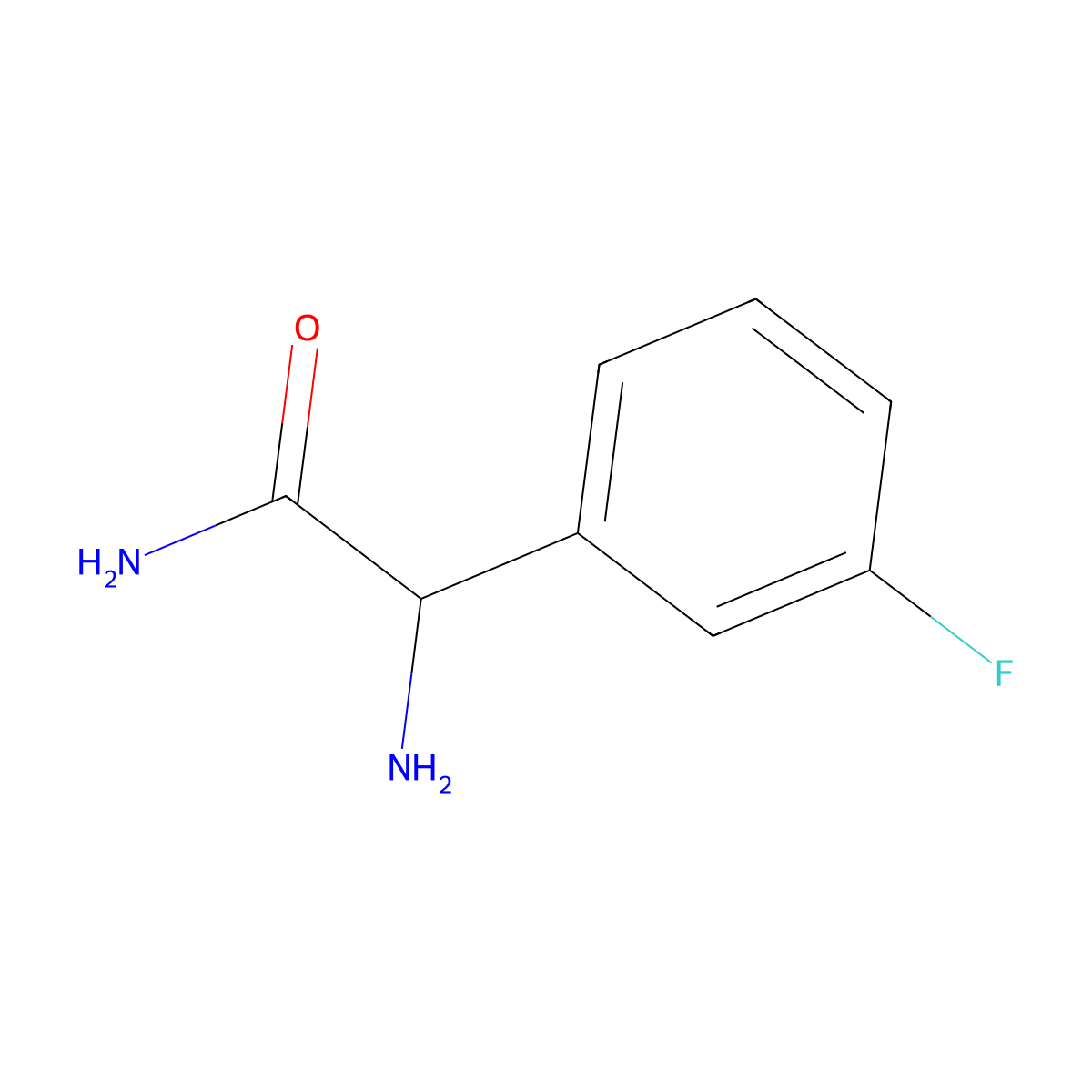 2-Amino-2-(3-fluorophenyl)acetamide molecular structure, CAS 1218186-51-6