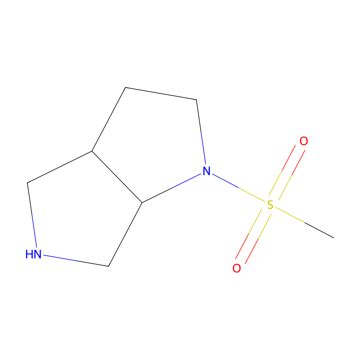 cis-1-(Methylsulfonyl)octahydropyrrolo[3,4-b]pyrrole molecular structure, CAS 1218187-75-7