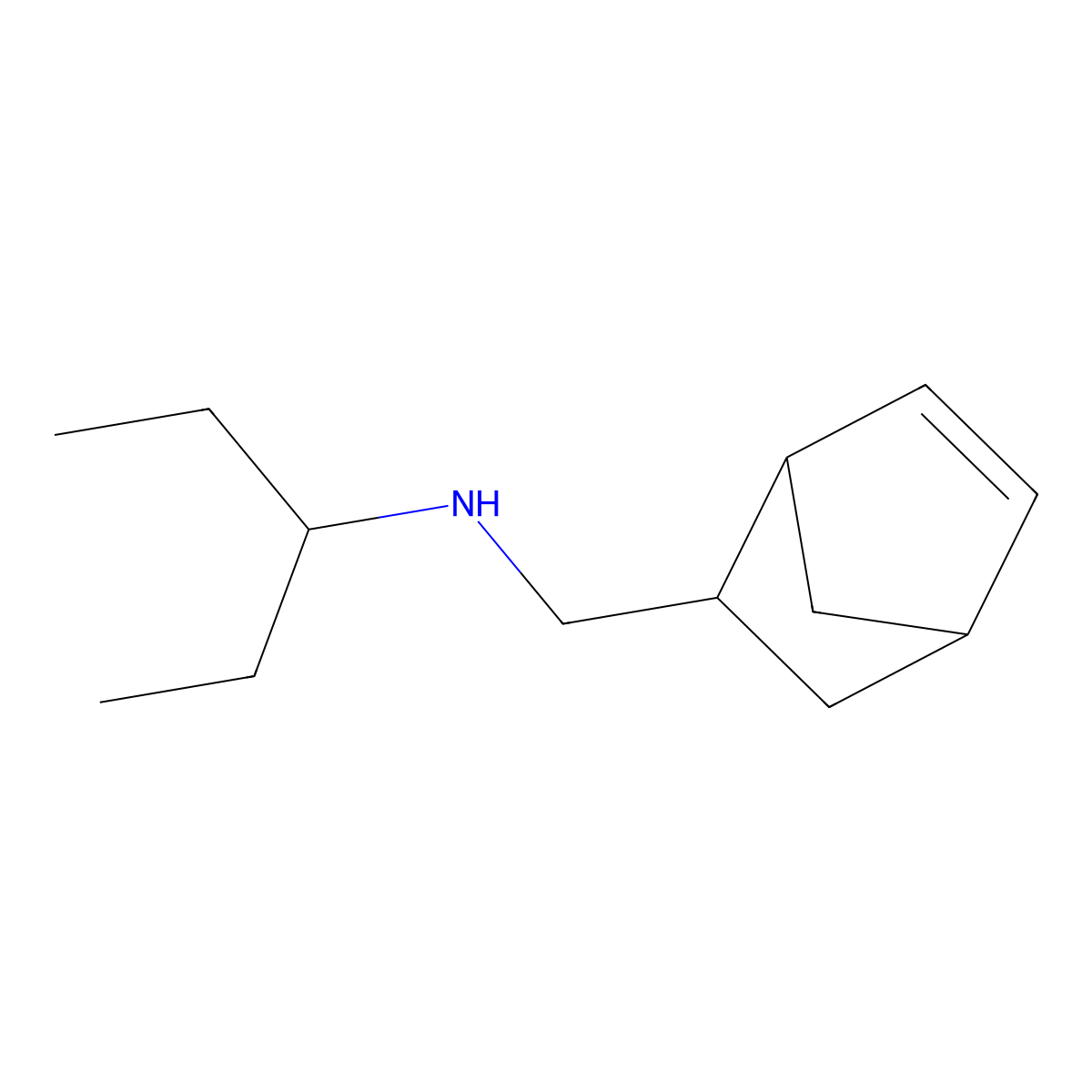 ({Bicyclo[2.2.1]hept-5-en-2-yl}methyl)(pentan-3-yl)amine molecular structure, CAS 1218189-07-1