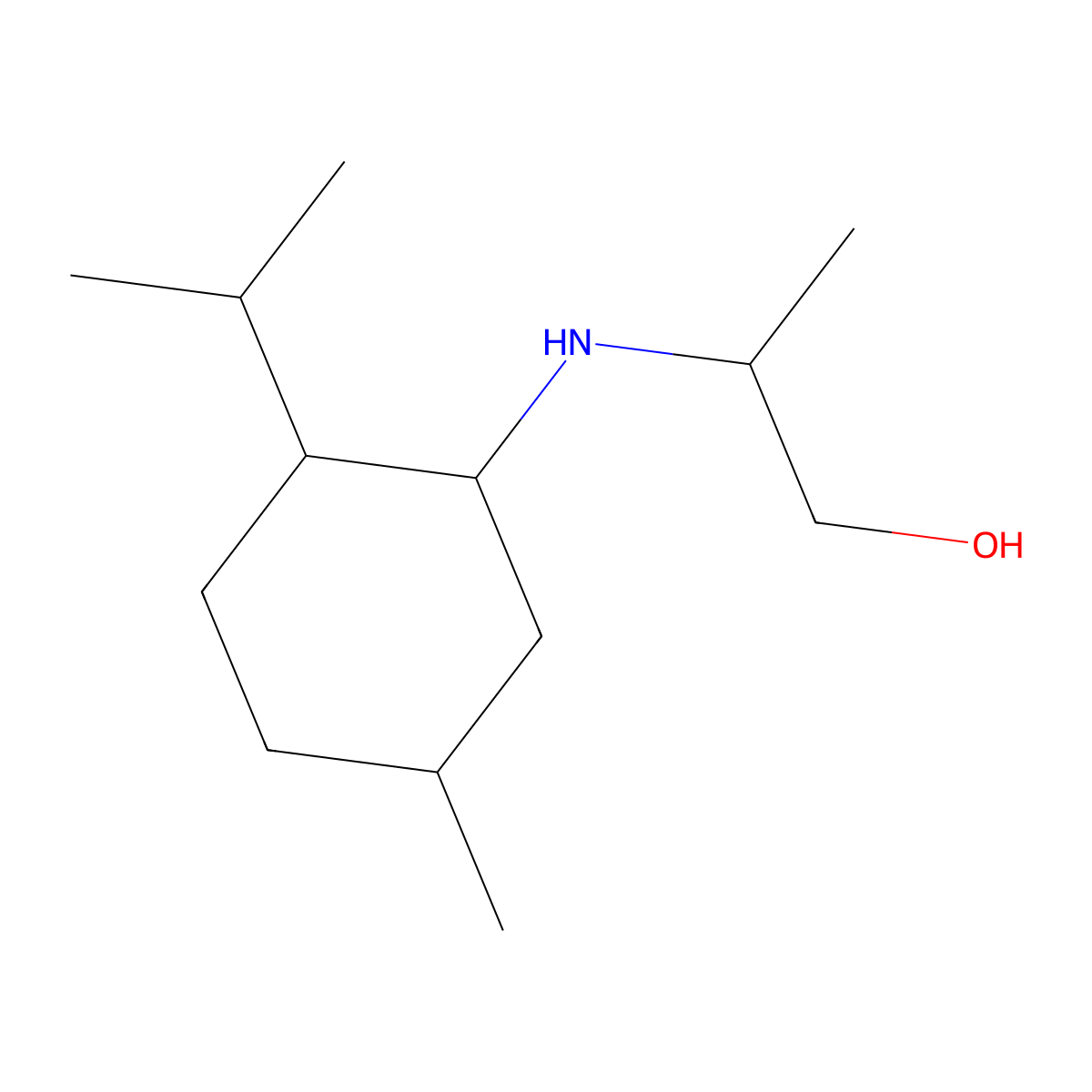 2-{[5-Methyl-2-(propan-2-yl)cyclohexyl]amino}propan-1-ol molecular structure, CAS 1218194-46-7