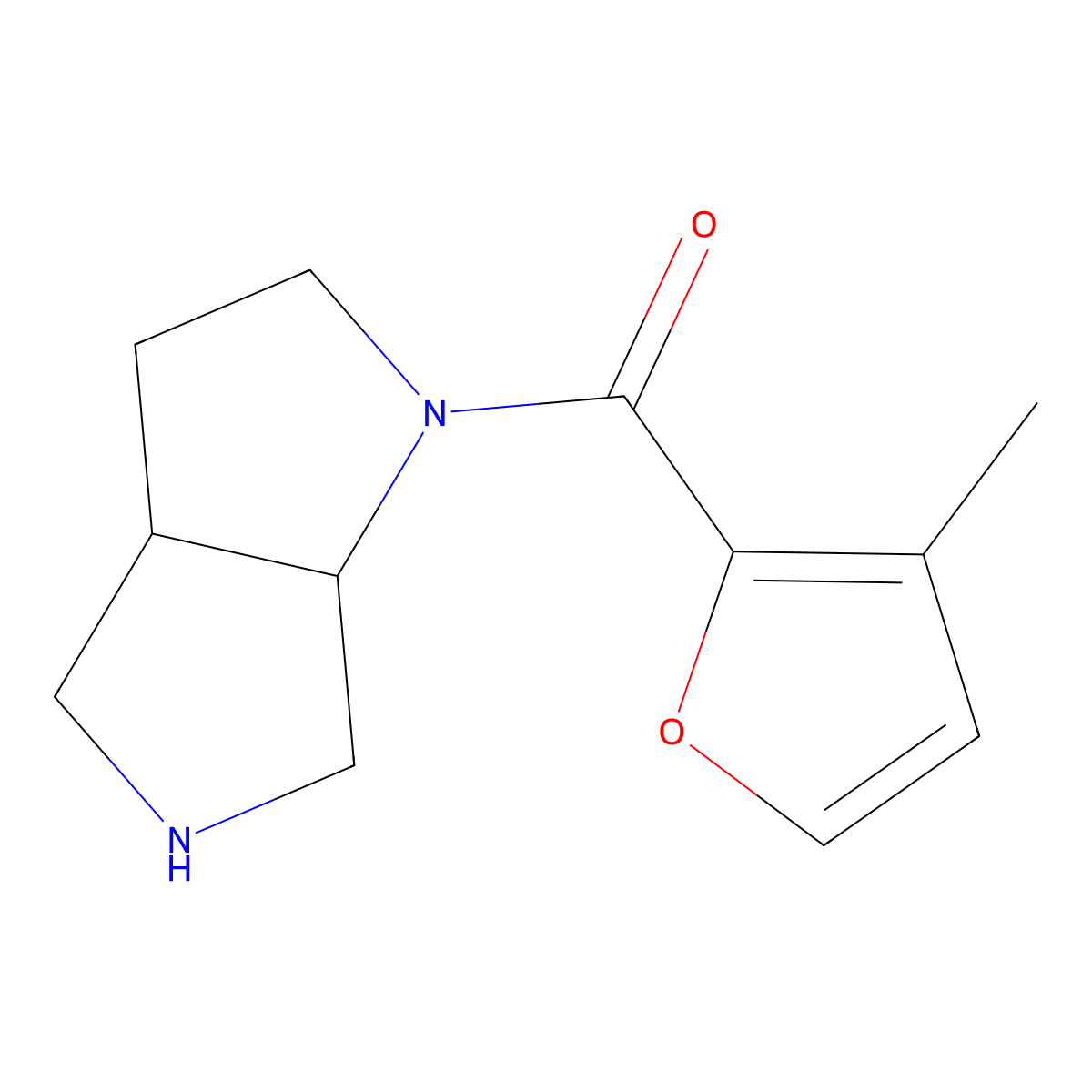 Rel-((3aS,6aS)-hexahydropyrrolo[3,4-b]pyrrol-1(2H)-yl)(3-methylfuran-2-yl)methanone molecular structure, CAS 1218203-32-7