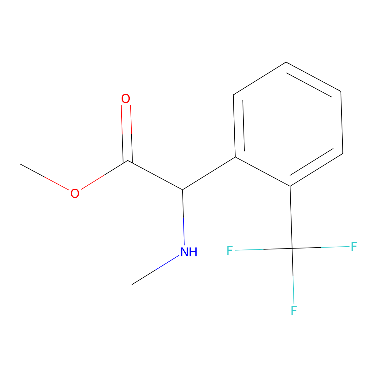 Methyl 2-(methylamino)-2-[2-(trifluoromethyl)phenyl]acetate molecular structure, CAS 1218208-59-3