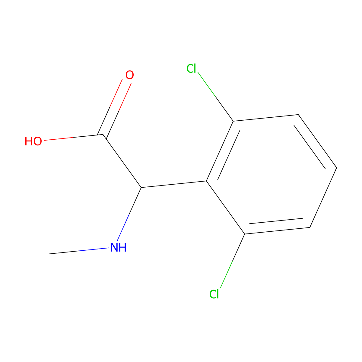 2-(2,6-Dichlorophenyl)-2-(methylamino)acetic acid molecular structure, CAS 1218208-93-5