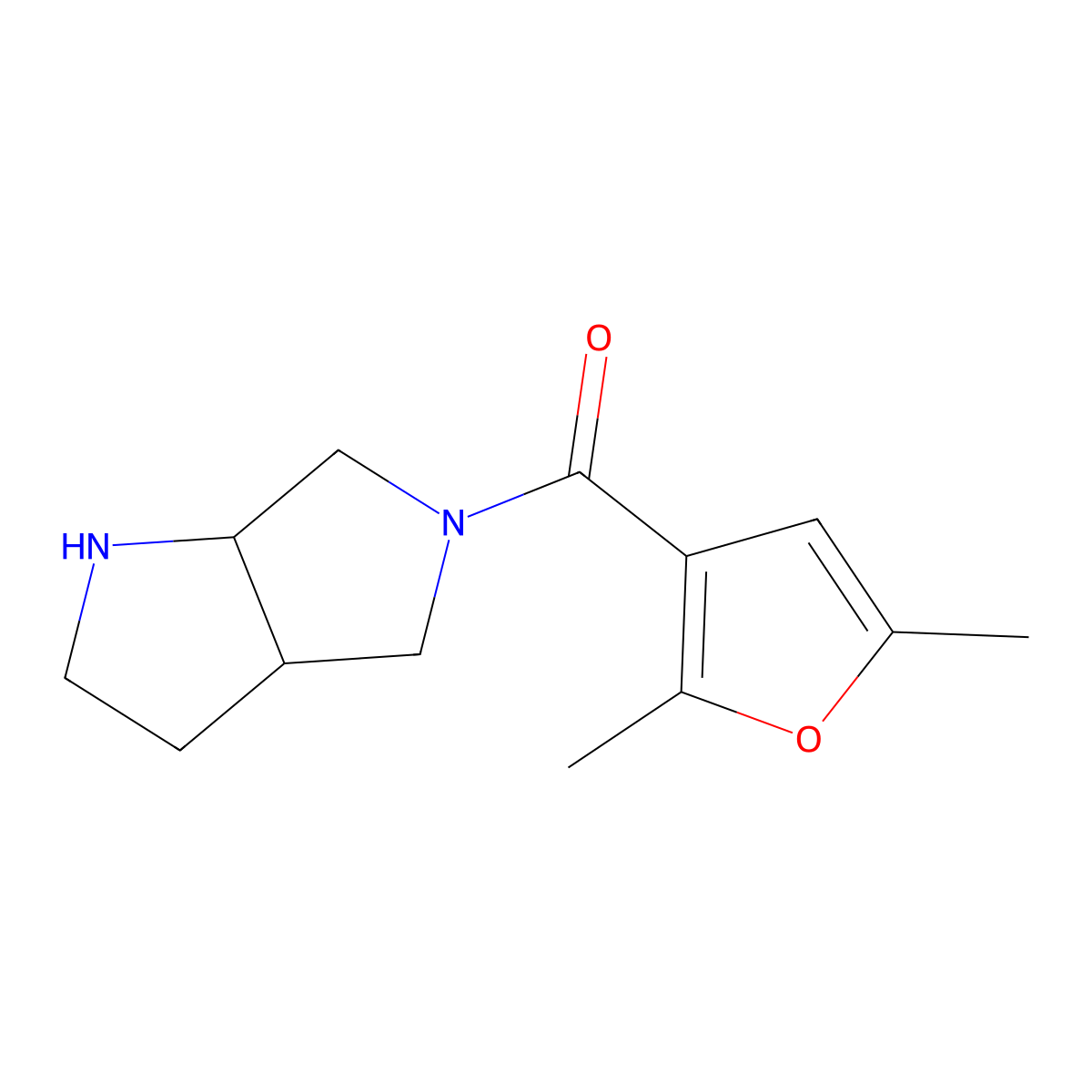 (2,5-Dimethylfuran-3-yl)(cis-hexahydropyrrolo[3,4-b]pyrrol-5(1H)-yl)methanone molecular structure, CAS 1218209-76-7