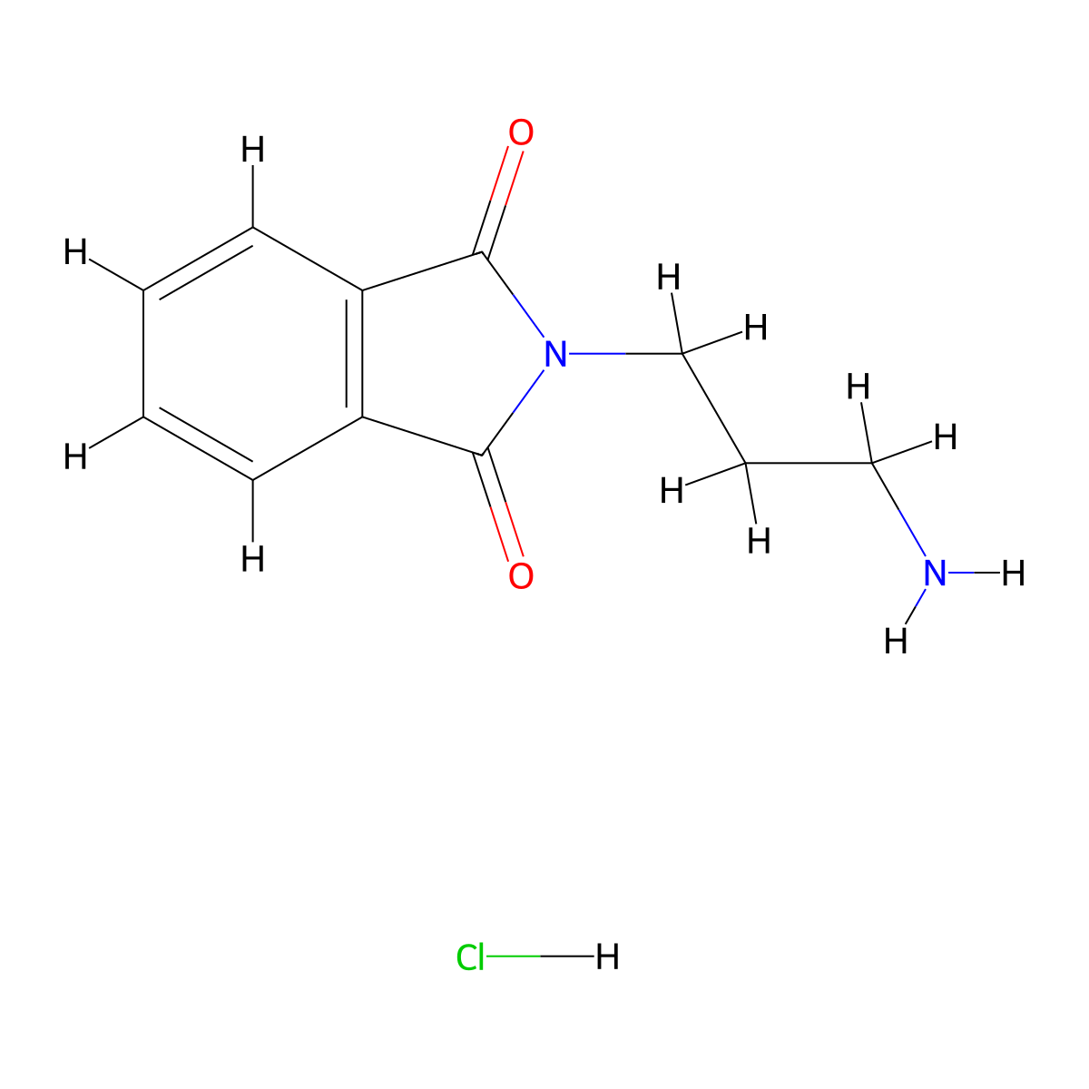 2-(3-aminopropyl)-2,3-dihydro-1H-isoindole-1,3-dione hydrochloride molecular structure, CAS 121821-01-0