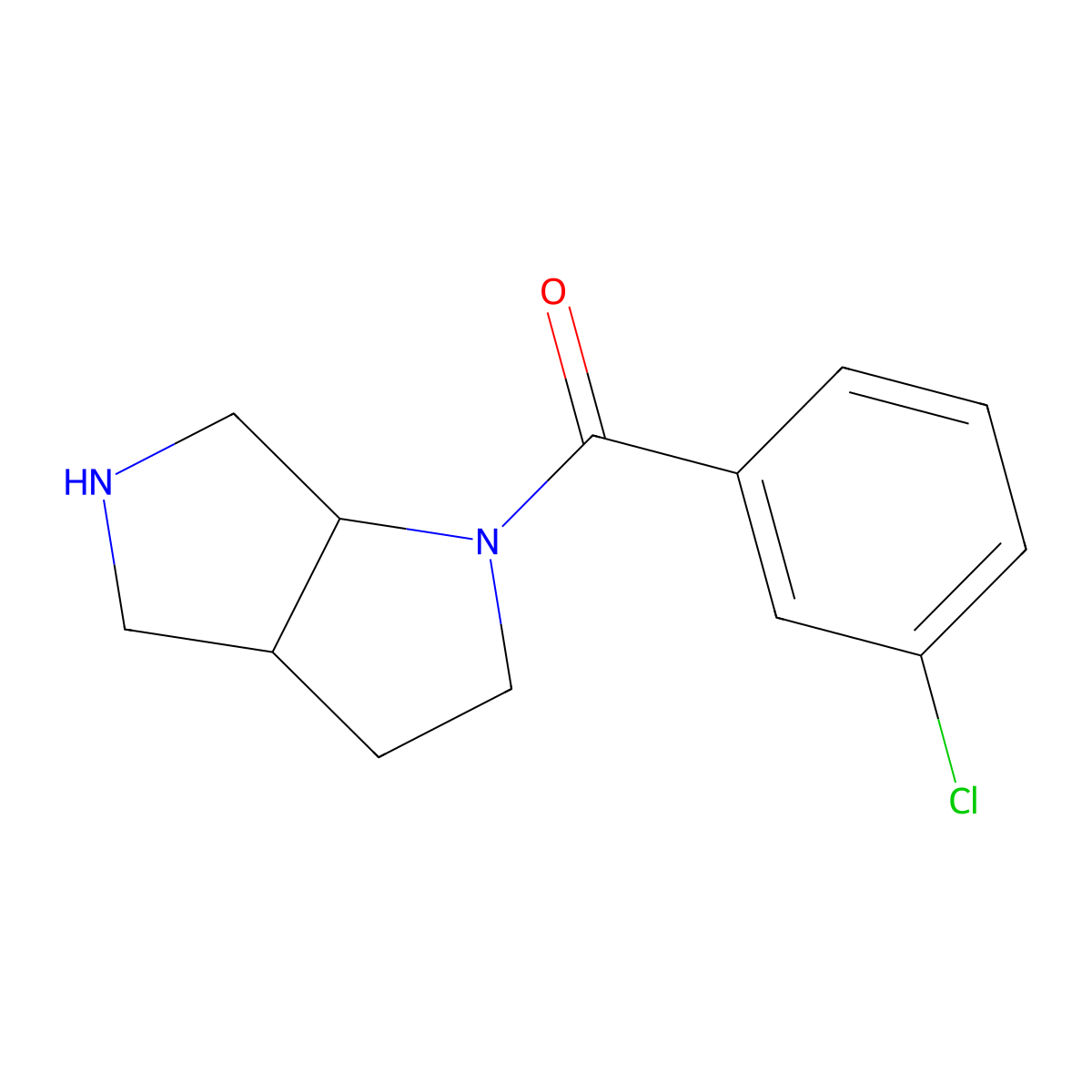 (3aS,6aS)-1-(3-chlorobenzoyl)-octahydropyrrolo[2,3-c]pyrrole molecular structure, CAS 1218210-20-8