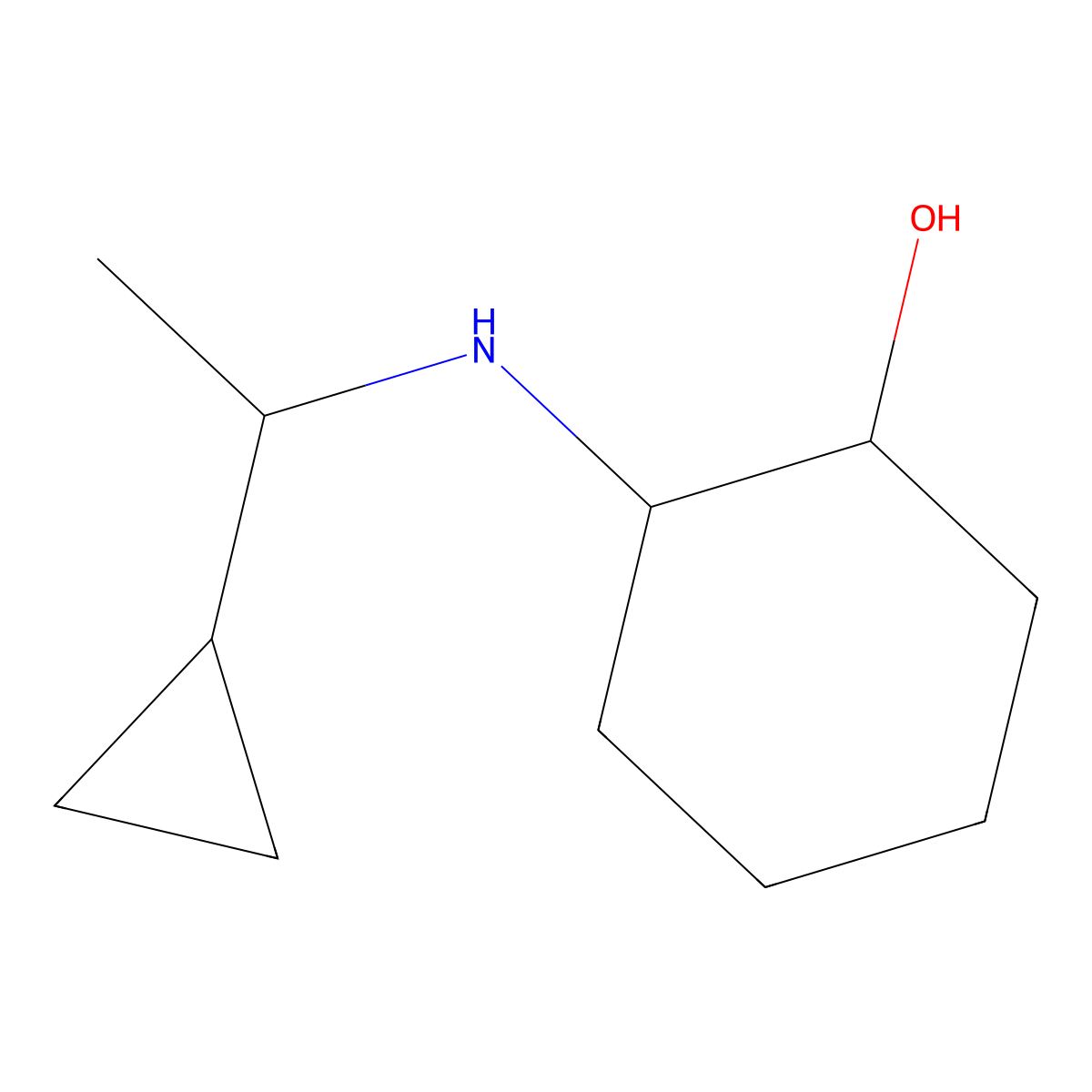 2-[(1-Cyclopropylethyl)amino]cyclohexan-1-ol molecular structure, CAS 1218211-83-6