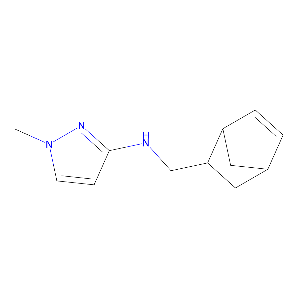 N-({bicyclo[2.2.1]hept-5-en-2-yl}methyl)-1-methyl-1H-pyrazol-3-amine molecular structure, CAS 1218212-06-6