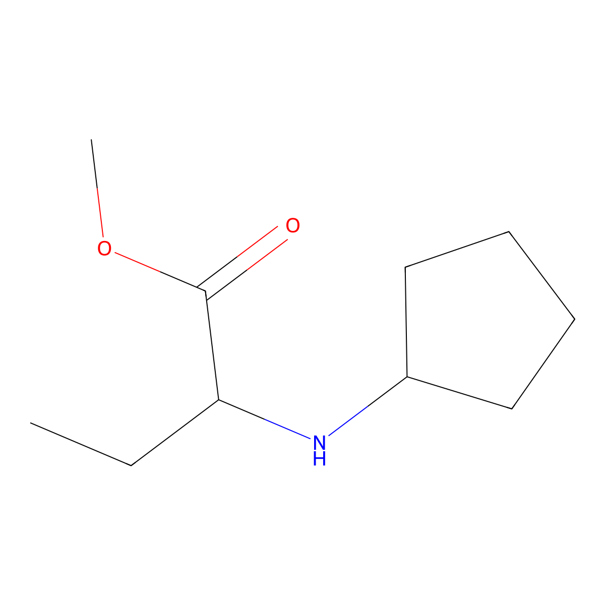 Methyl 2-(cyclopentylamino)butanoate molecular structure, CAS 1218216-87-5