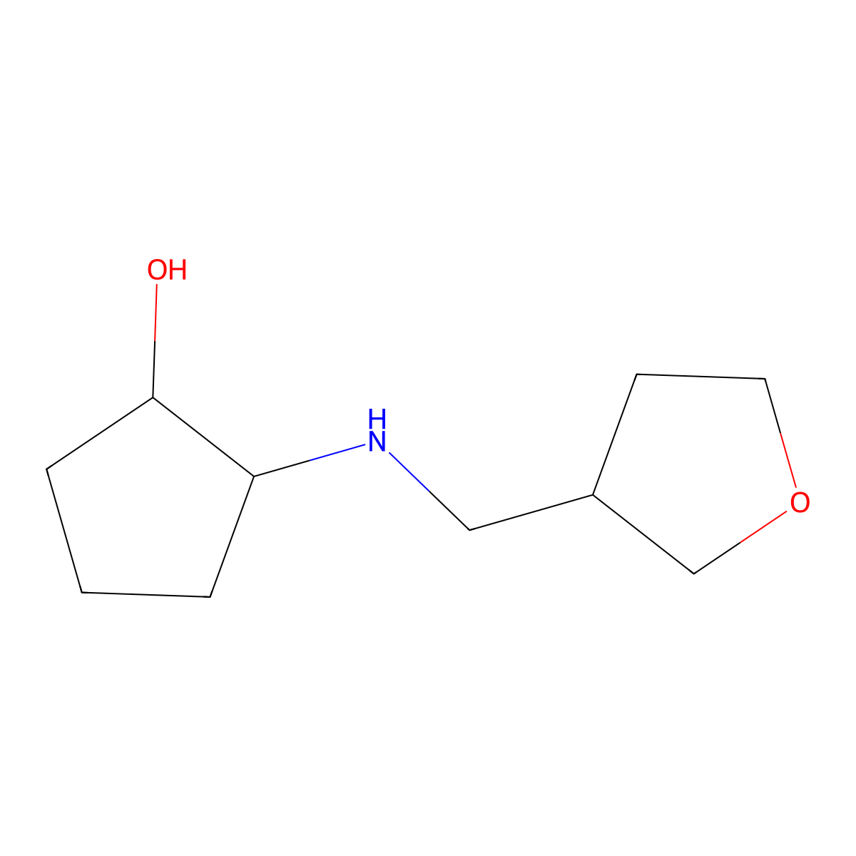 2-{[(Oxolan-3-yl)methyl]amino}cyclopentan-1-ol molecular structure, CAS 1218219-66-9