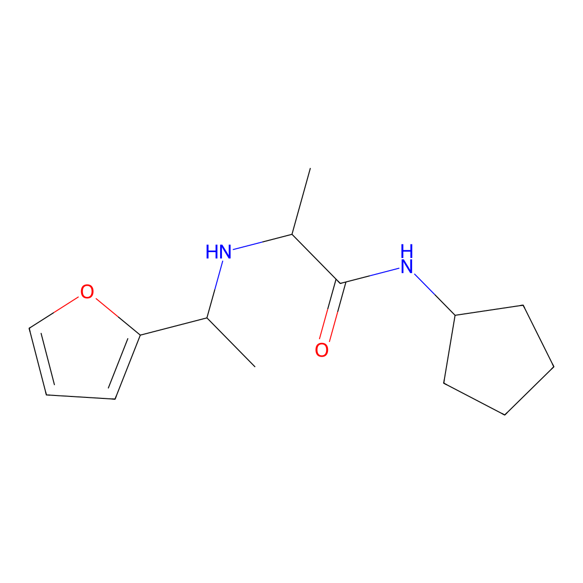 N-Cyclopentyl-2-{[1-(furan-2-yl)ethyl]amino}propanamide molecular structure, CAS 1218223-40-5