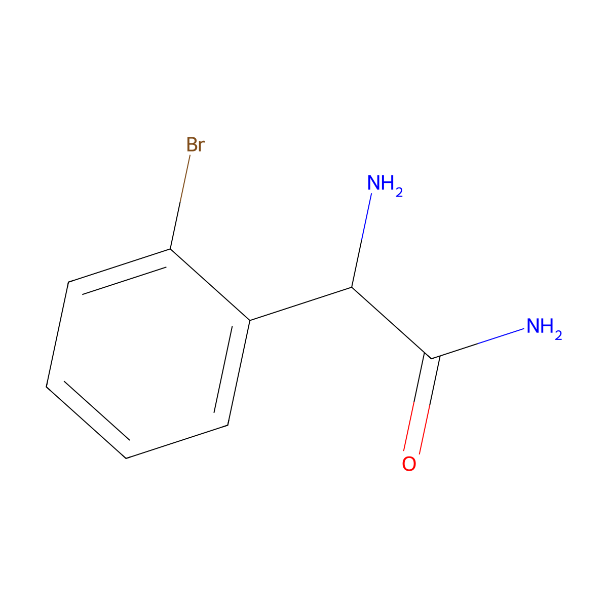 2-Amino-2-(2-bromophenyl)acetamide molecular structure, CAS 1218232-63-3