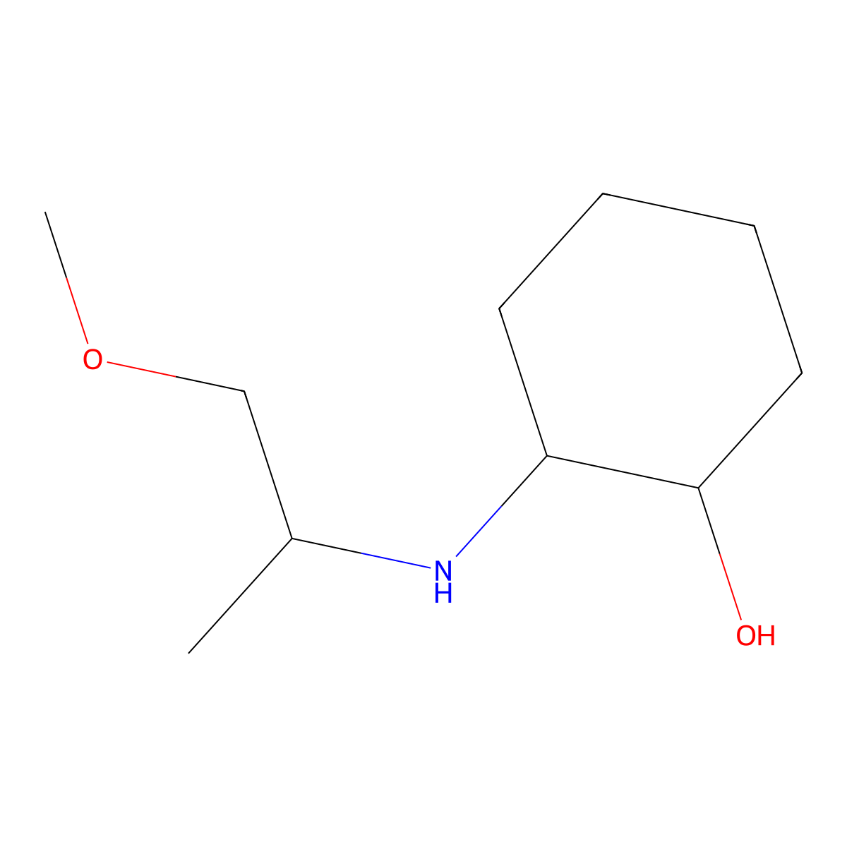 2-[(1-Methoxypropan-2-yl)amino]cyclohexan-1-ol molecular structure, CAS 1218233-83-0