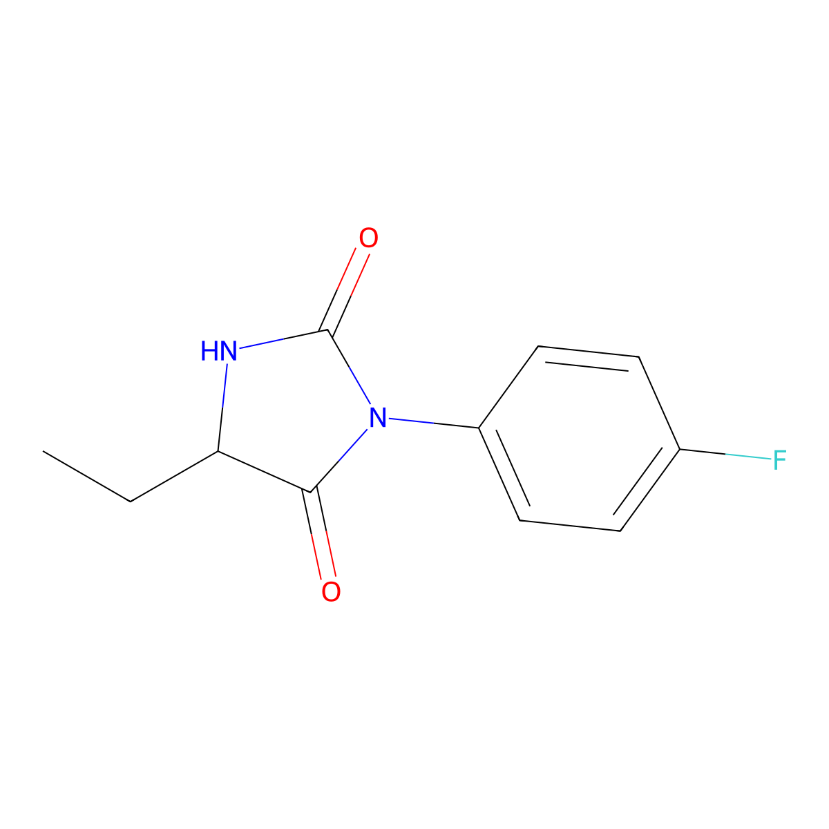 5-Ethyl-3-(4-fluorophenyl)imidazolidine-2,4-dione molecular structure, CAS 1218234-01-5