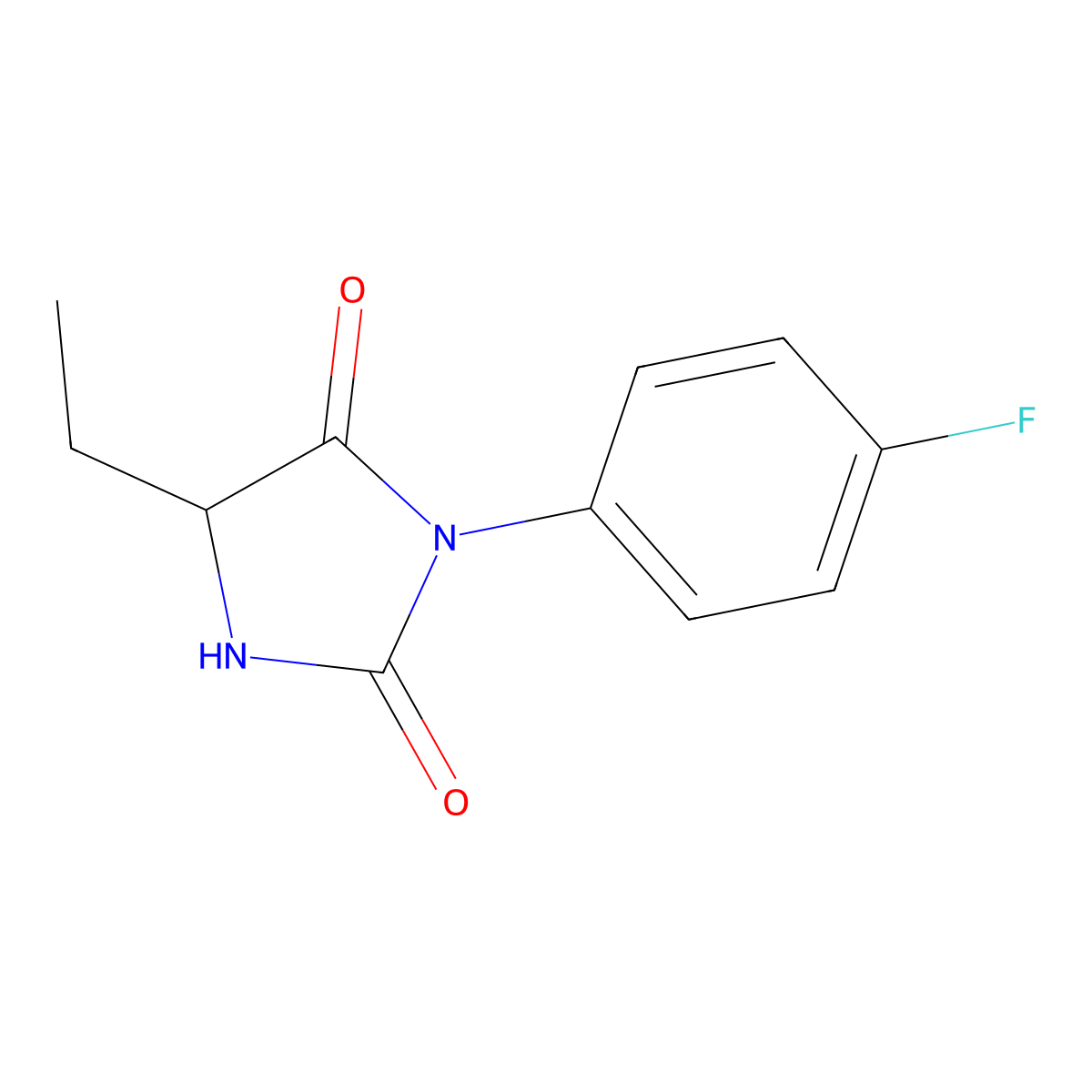 5-Ethyl-3-(4-fluorophenyl)imidazolidine-2,4-dione molecular structure, CAS 1218234-01-5