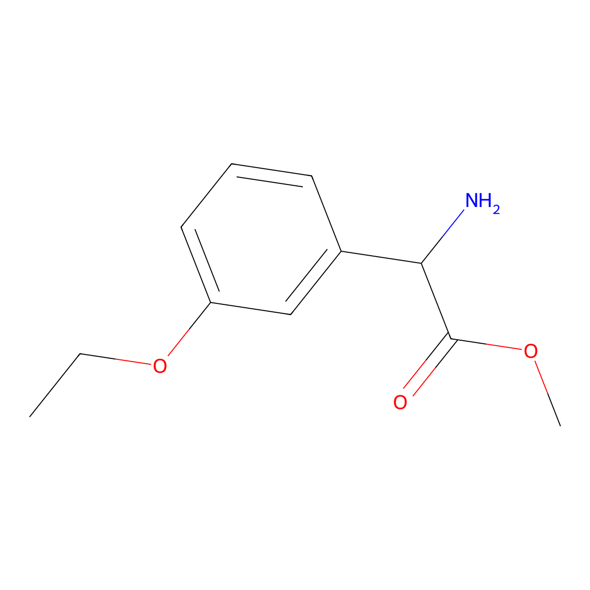 Methyl 2-amino-2-(3-ethoxyphenyl)acetate molecular structure, CAS 1218237-40-1