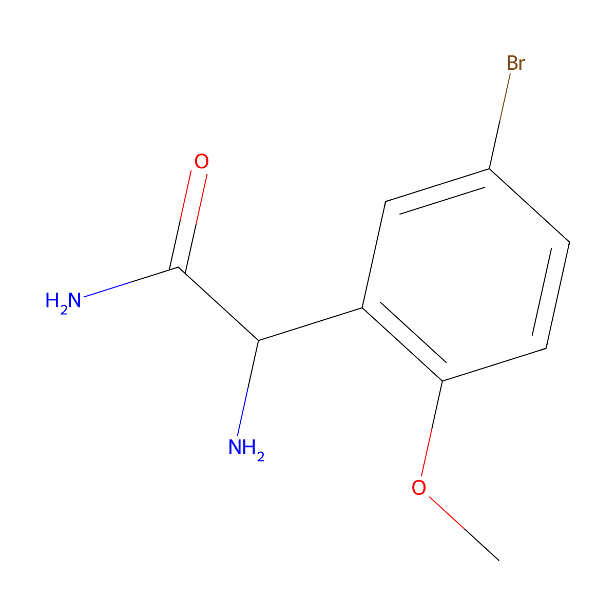 2-Amino-2-(5-bromo-2-methoxyphenyl)acetamide molecular structure, CAS 1218237-60-5