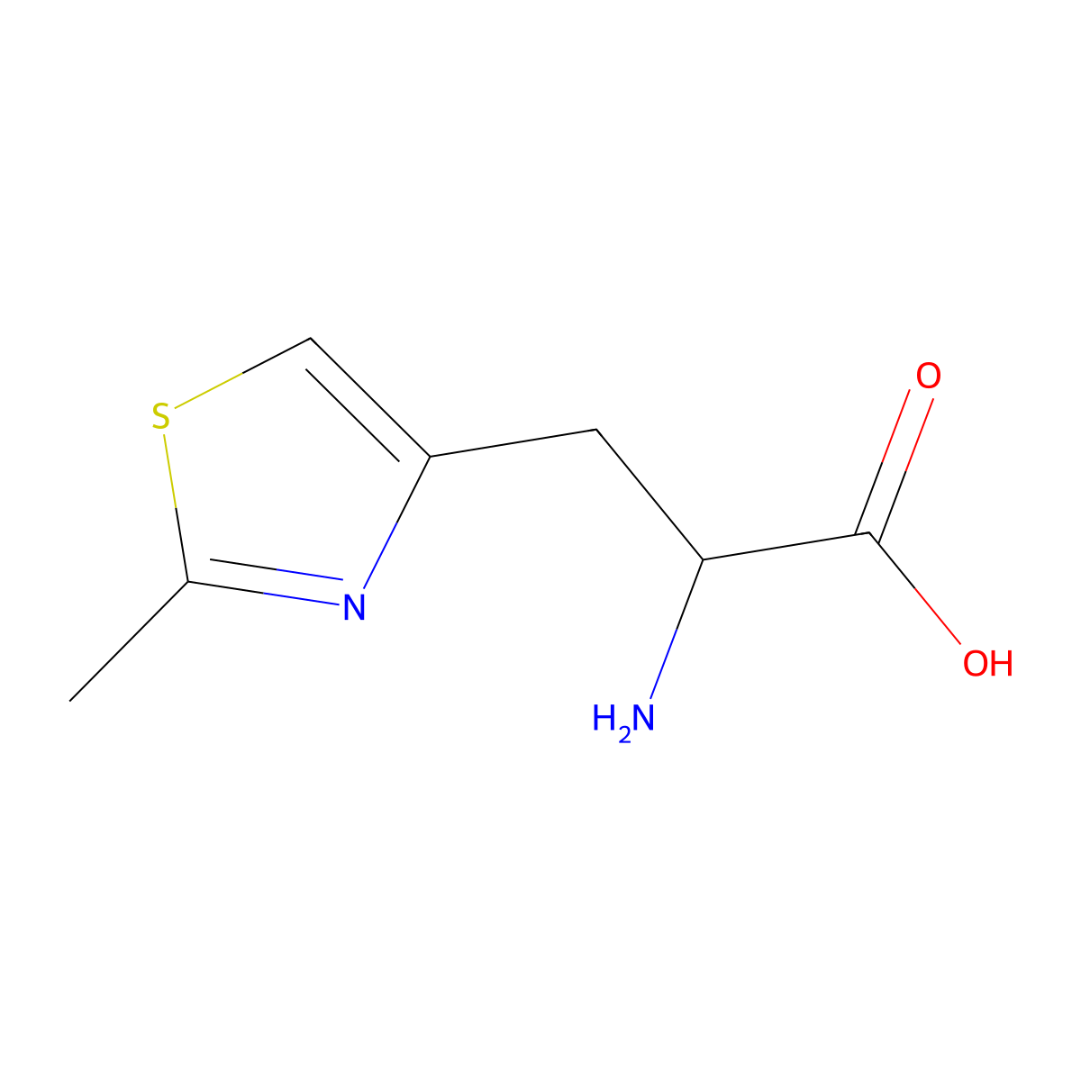 2-Amino-3-(2-methylthiazol-4-yl)propanoic acid molecular structure, CAS 1218238-82-4