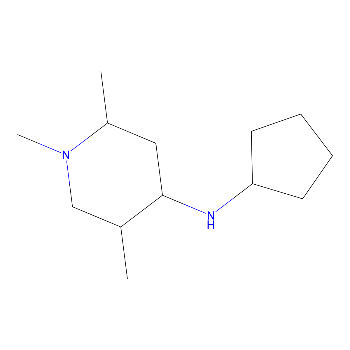 N-cyclopentyl-1,2,5-trimethylpiperidin-4-amine molecular structure, CAS 1218243-08-3