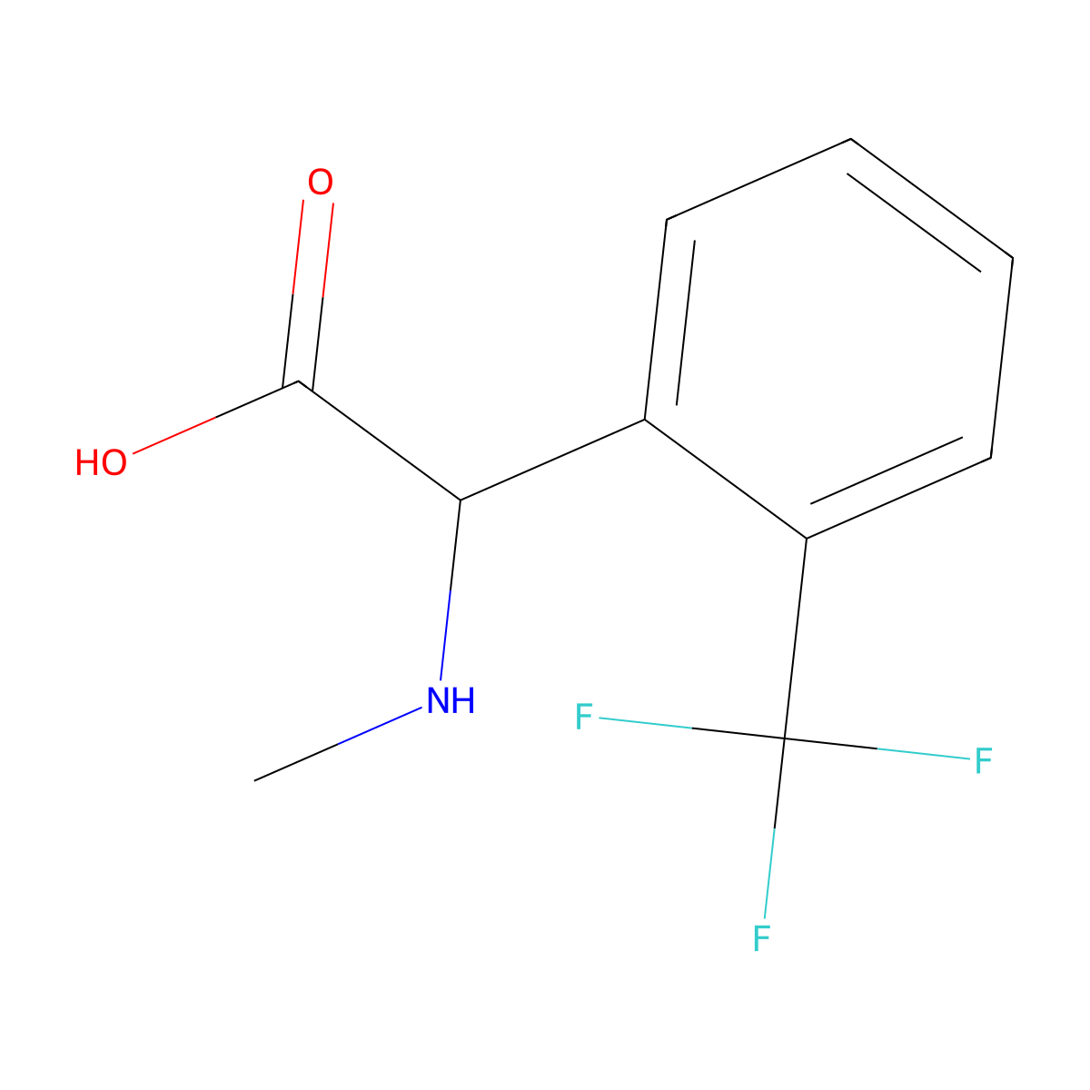 2-(Methylamino)-2-(2-(trifluoromethyl)phenyl)acetic acid molecular structure, CAS 1218248-26-0