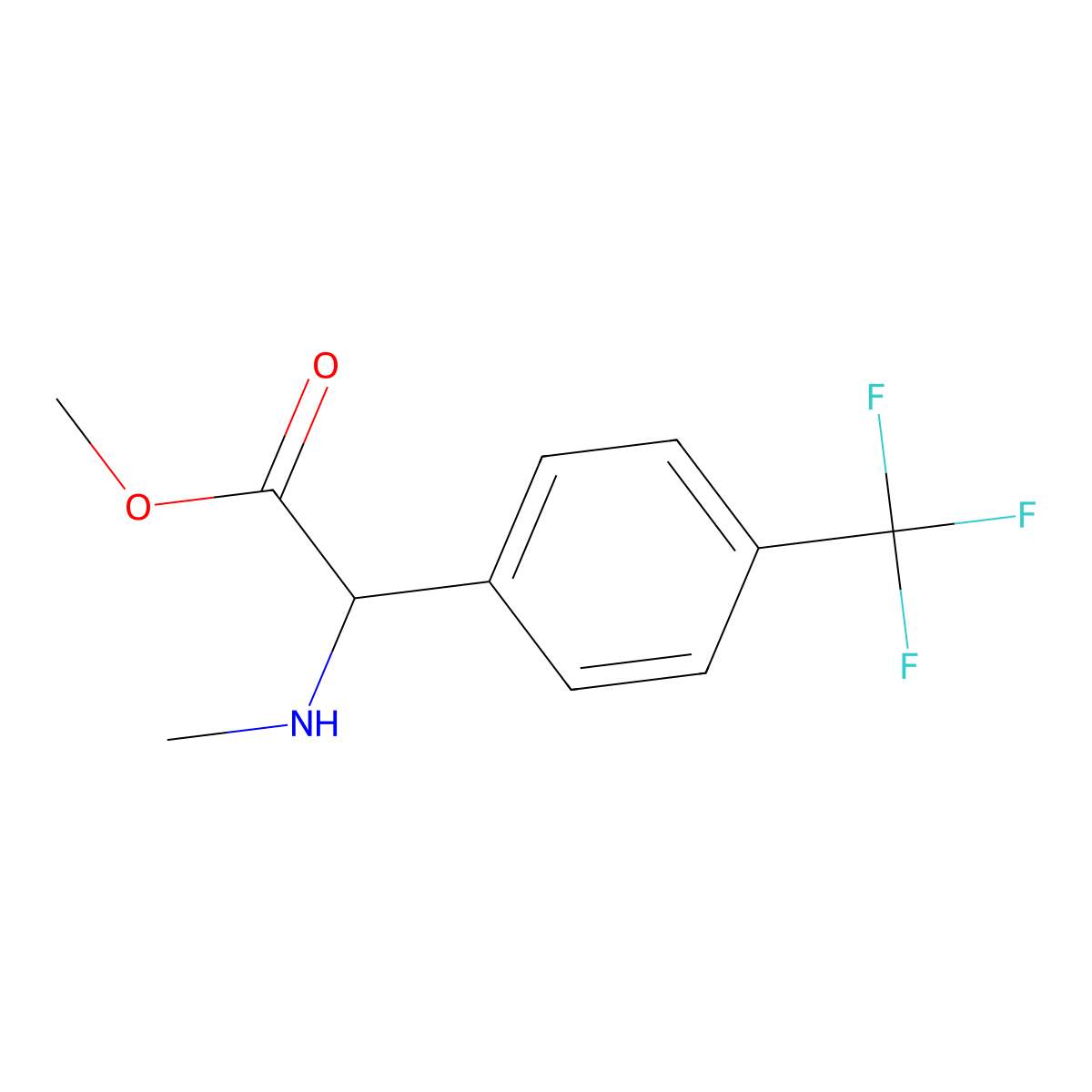 Methyl 2-(methylamino)-2-(4-(trifluoromethyl)phenyl)acetate molecular structure, CAS 1218255-69-6