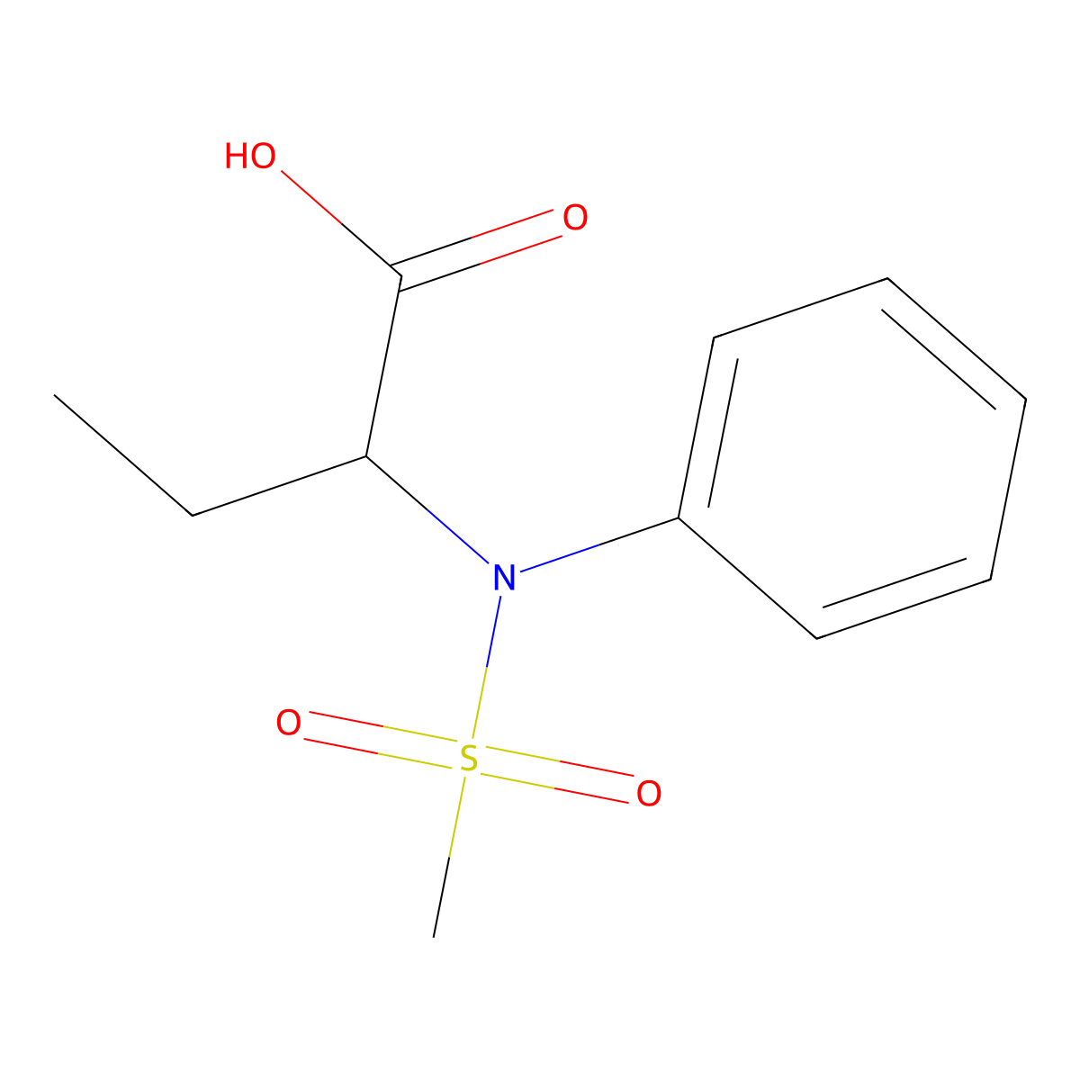 2-[(Methylsulfonyl)(phenyl)amino]butanoic acid molecular structure, CAS 1218256-34-8