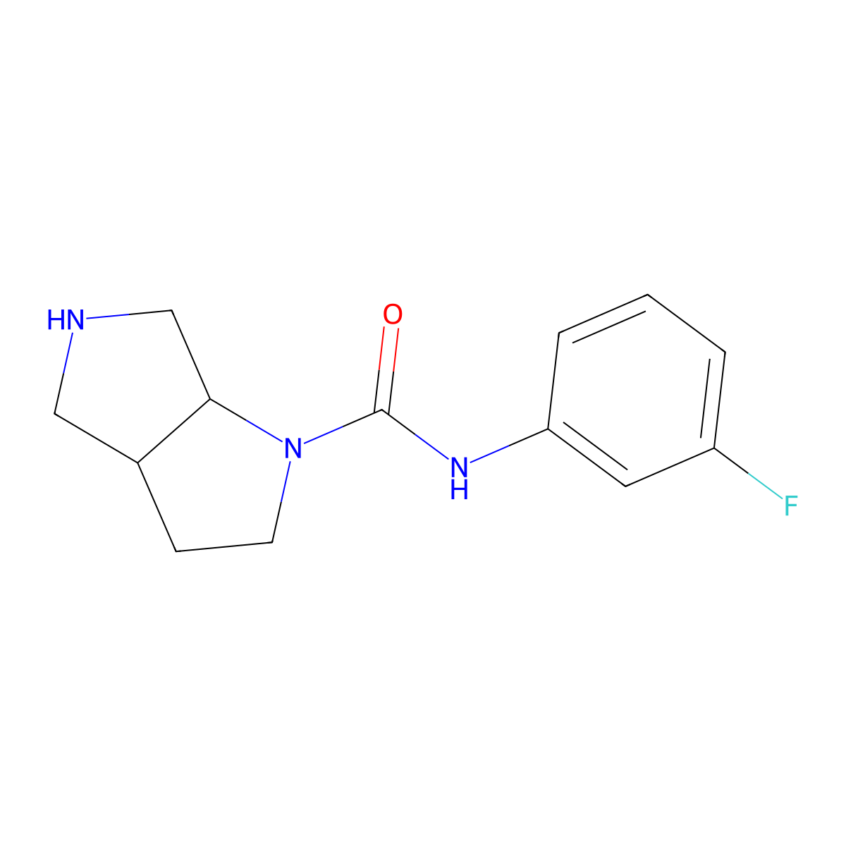 cis-N-(3-Fluorophenyl)hexahydropyrrolo[3,4-b]pyrrole-1(2H)-carboxamide molecular structure, CAS 1218263-08-1