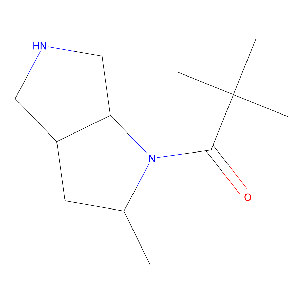 2,2-Dimethyl-1-{2-methyl-octahydropyrrolo[2,3-c]pyrrol-1-yl}propan-1-one molecular structure, CAS 1218273-10-9