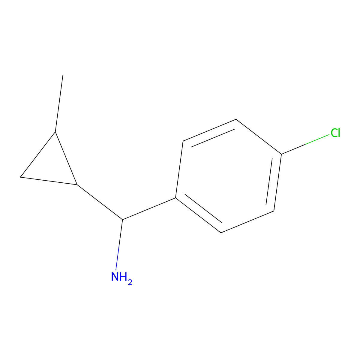 (4-Chlorophenyl)(2-methylcyclopropyl)methanamine molecular structure, CAS 1218273-47-2