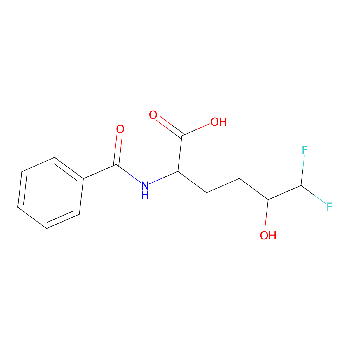 6,6-Difluoro-5-hydroxy-2-(phenylformamido)hexanoic acid molecular structure, CAS 1218275-32-1