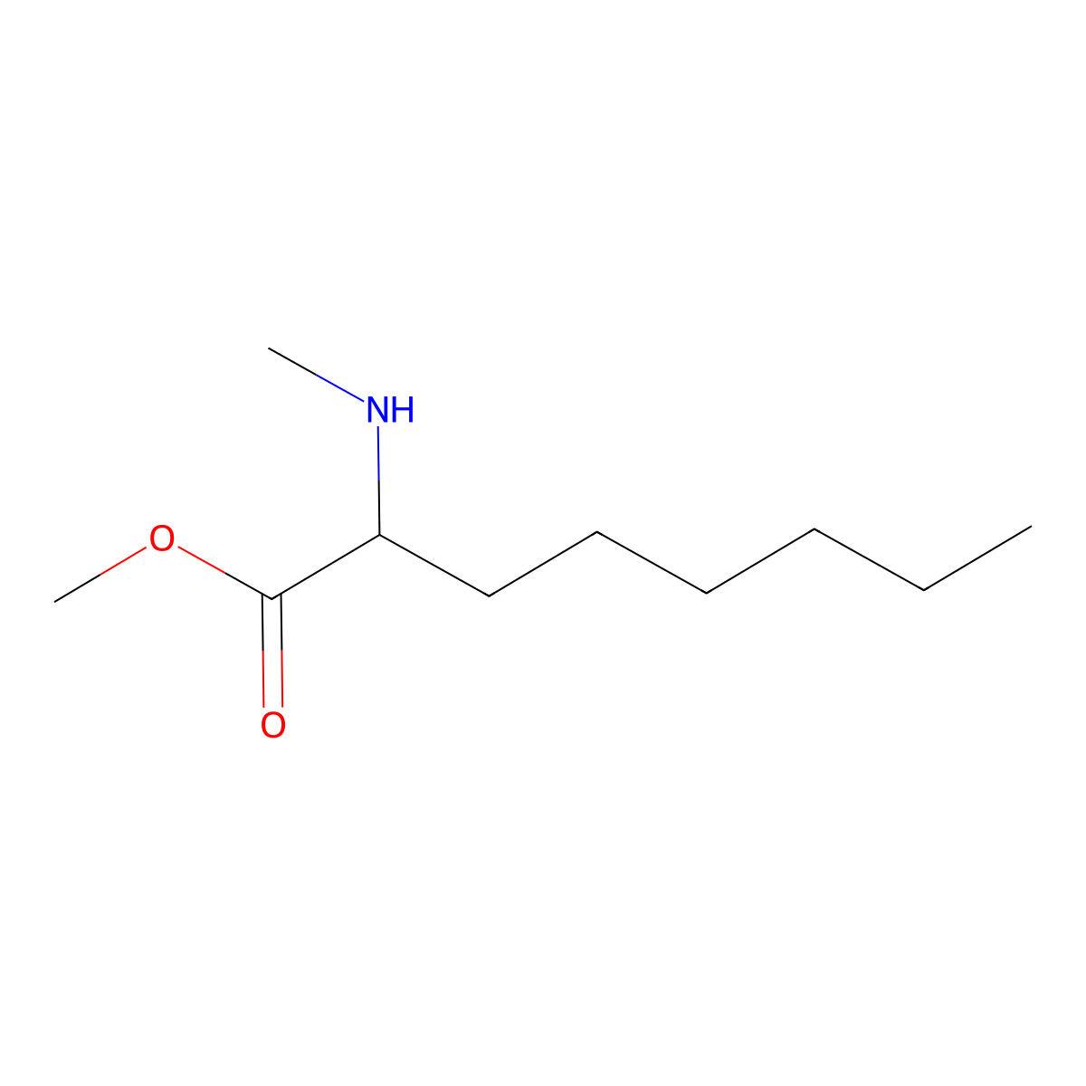 Methyl 2-(methylamino)octanoate molecular structure, CAS 1218282-05-3