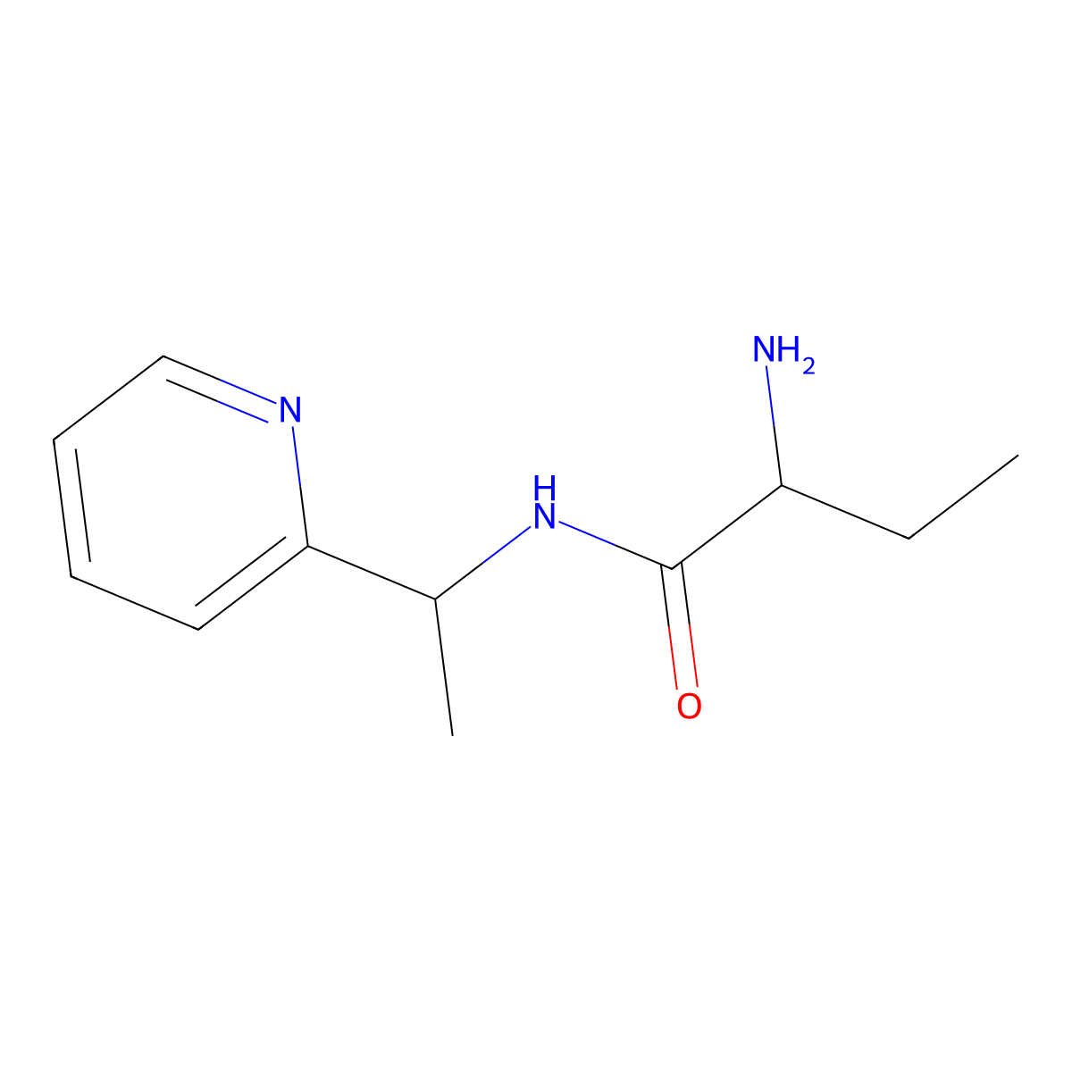 2-amino-N-[1-(pyridin-2-yl)ethyl]butanamide molecular structure, CAS 1218282-98-4