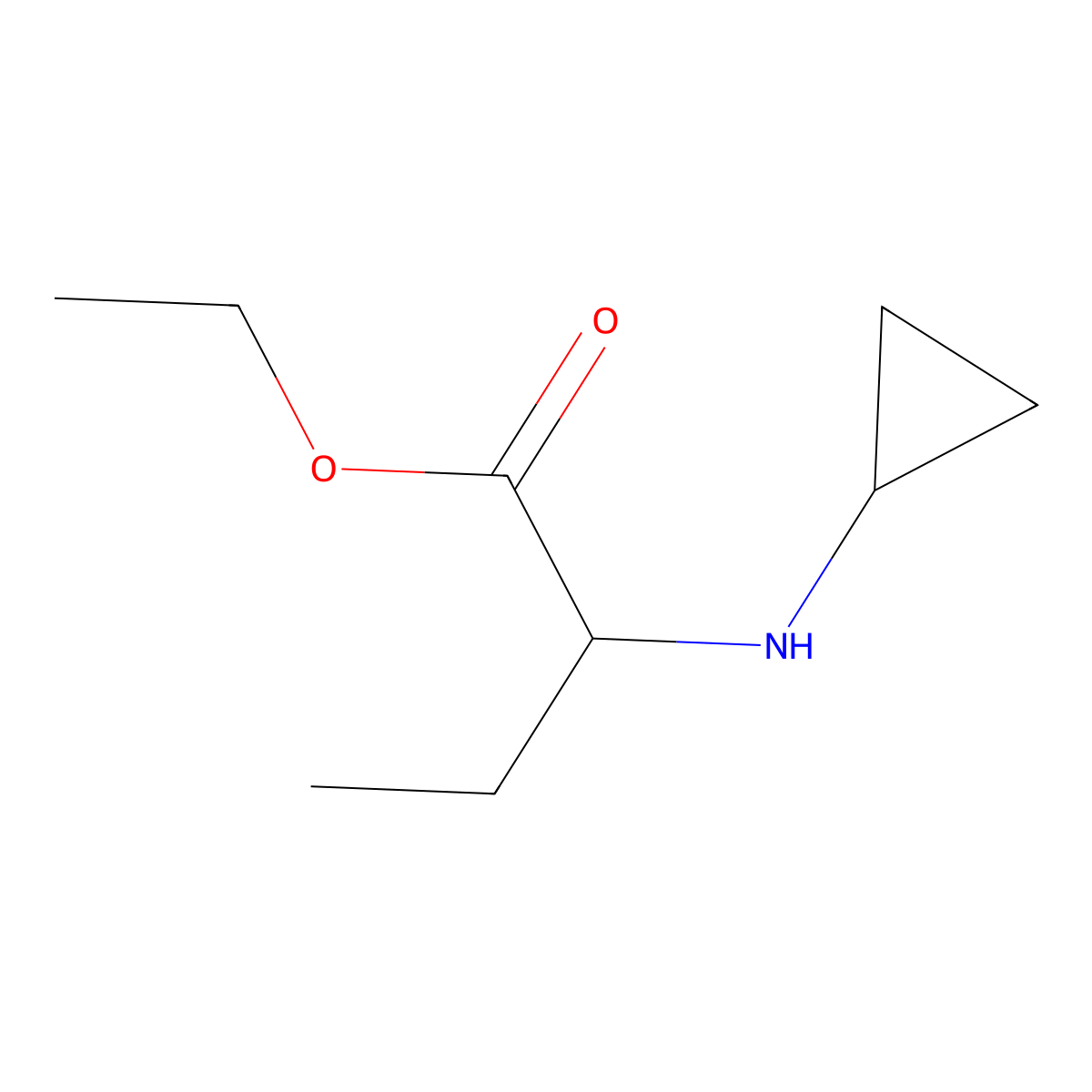 Ethyl 2-(cyclopropylamino)butanoate molecular structure, CAS 1218284-58-2