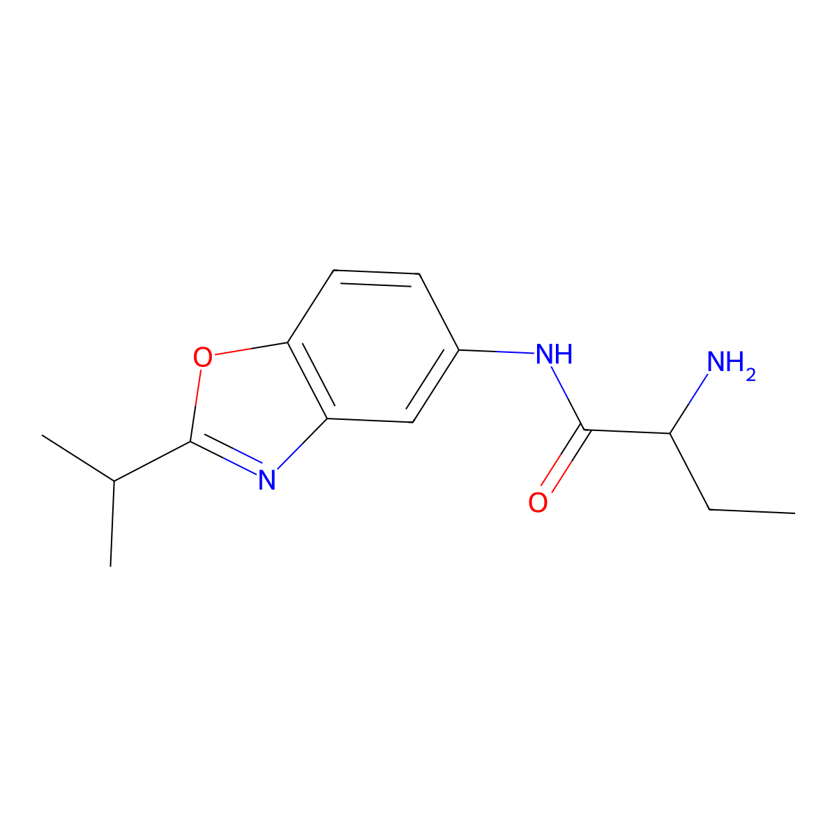2-amino-N-[2-(propan-2-yl)-1,3-benzoxazol-5-yl]butanamide molecular structure, CAS 1218287-66-1