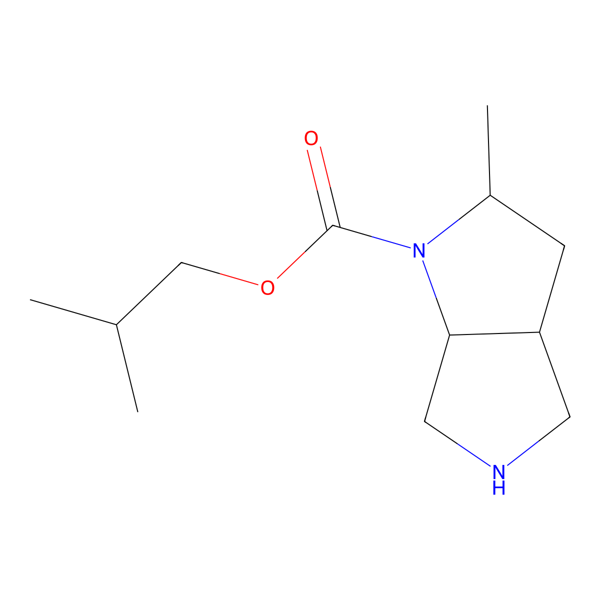 2-Methylpropyl 2-methyl-octahydropyrrolo[2,3-c]pyrrole-1-carboxylate molecular structure, CAS 1218288-32-4